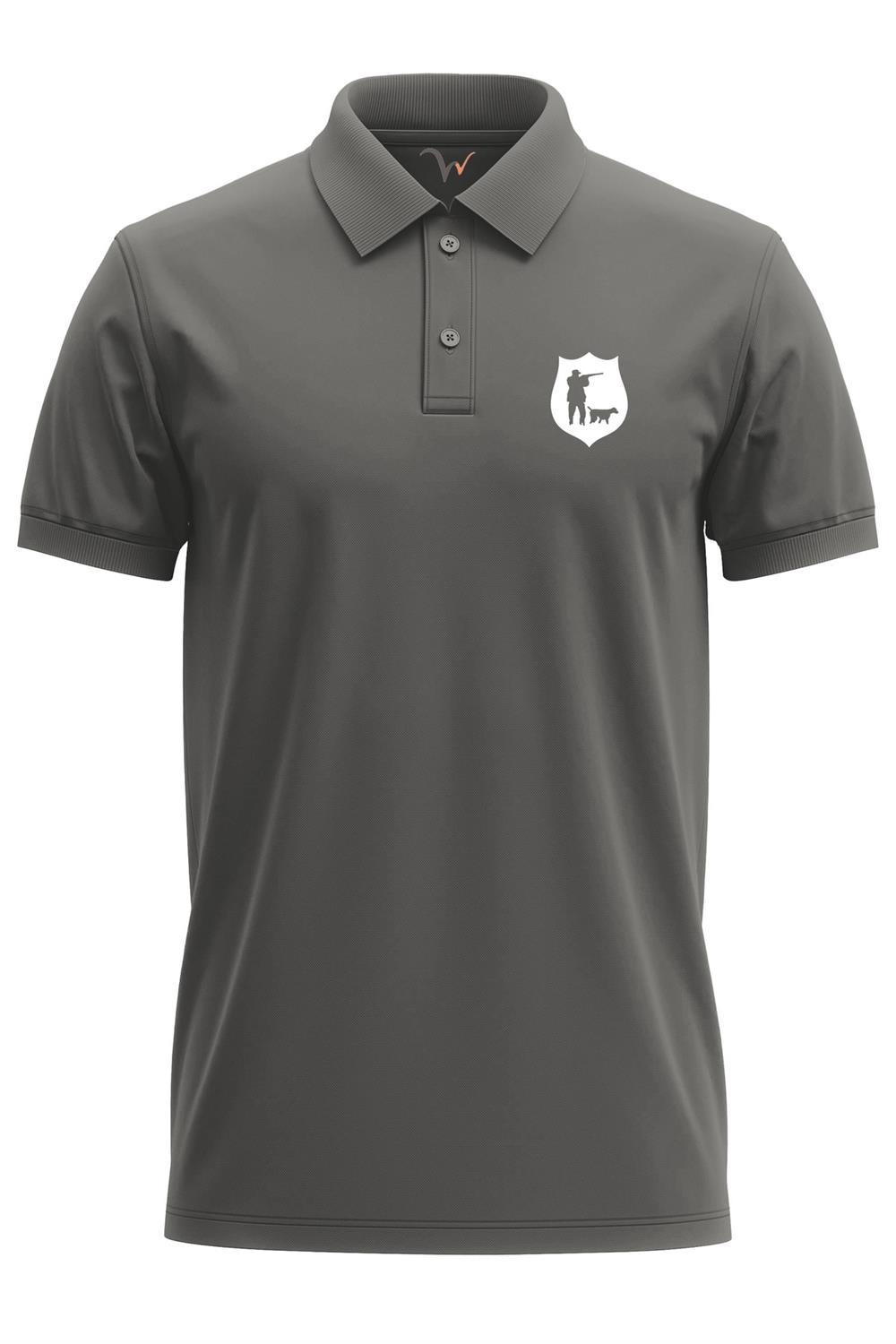 Avcılık Hunter Avcı Ve Köpeği Tasarım Baskılı Vahşi Yaşam %100 Pamuk Regular Fit Polo T-Shirt - Antrasit