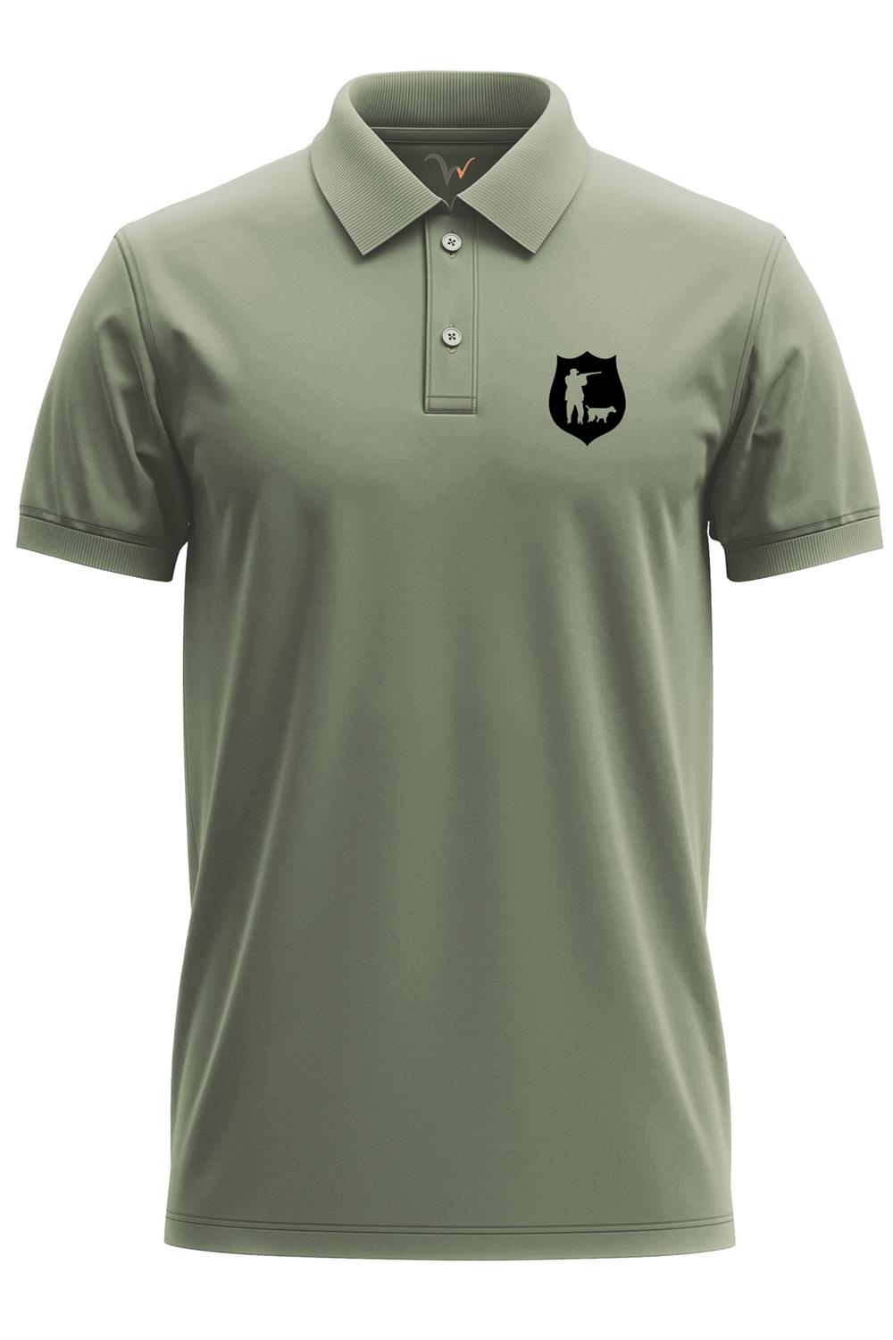 Avcılık Hunter Avcı Ve Köpeği Tasarım Baskılı Vahşi Yaşam %100 Pamuk Regular Fit Polo T-Shirt - Haki