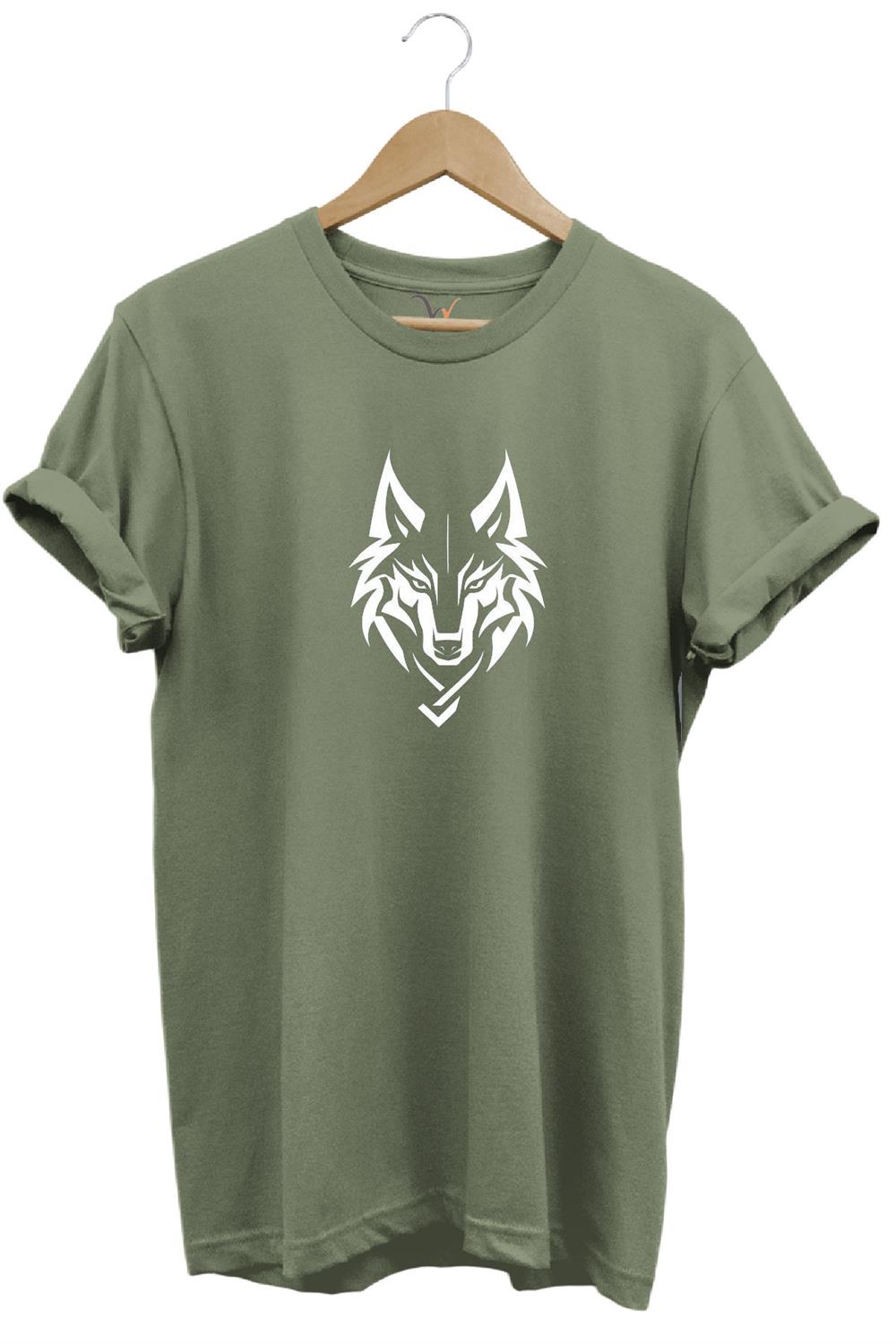 Bozkurt Türkçü Kurt Baskılı %100 Pamuk Regular Fit Bisiklet Yaka T-Shirt - Haki