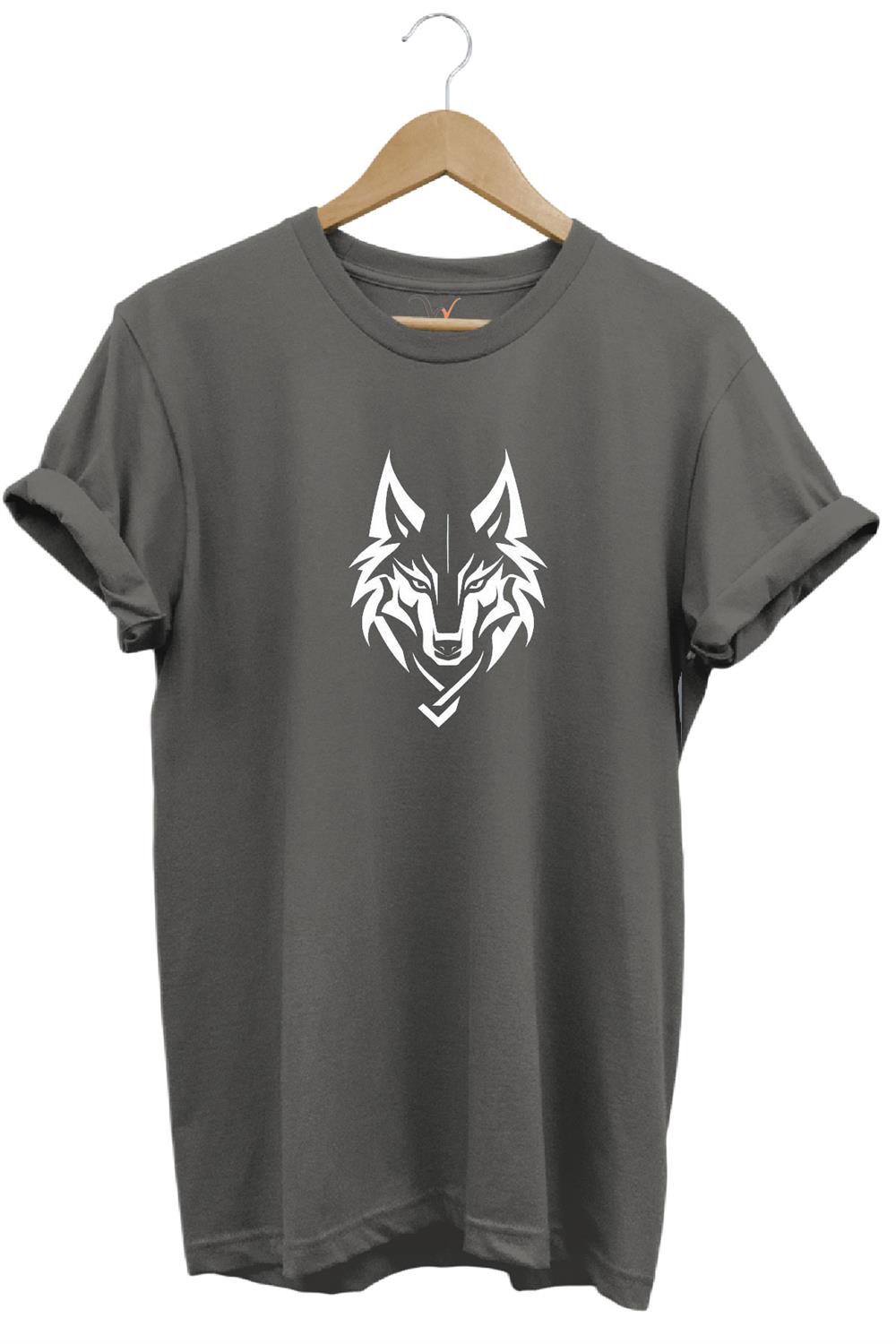 Bozkurt Türkçü Kurt Baskılı %100 Pamuk Regular Fit Bisiklet Yaka T-Shirt - Antrasit