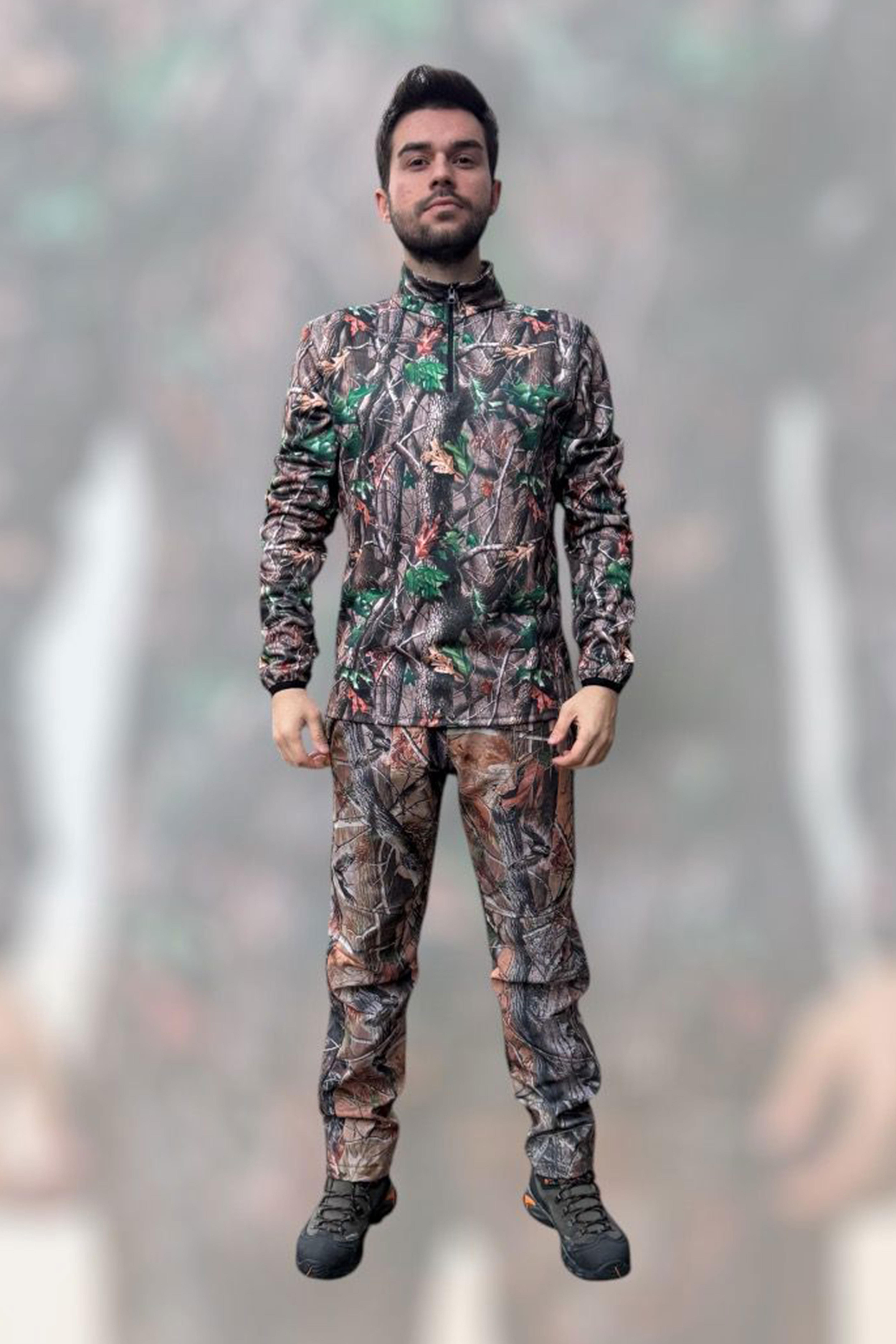 Kışlık Outdoor Hunter Avcılık Su ve Rüzgar Geçirmez Erkek Orman Desenli Kamuflaj Softshell Mont