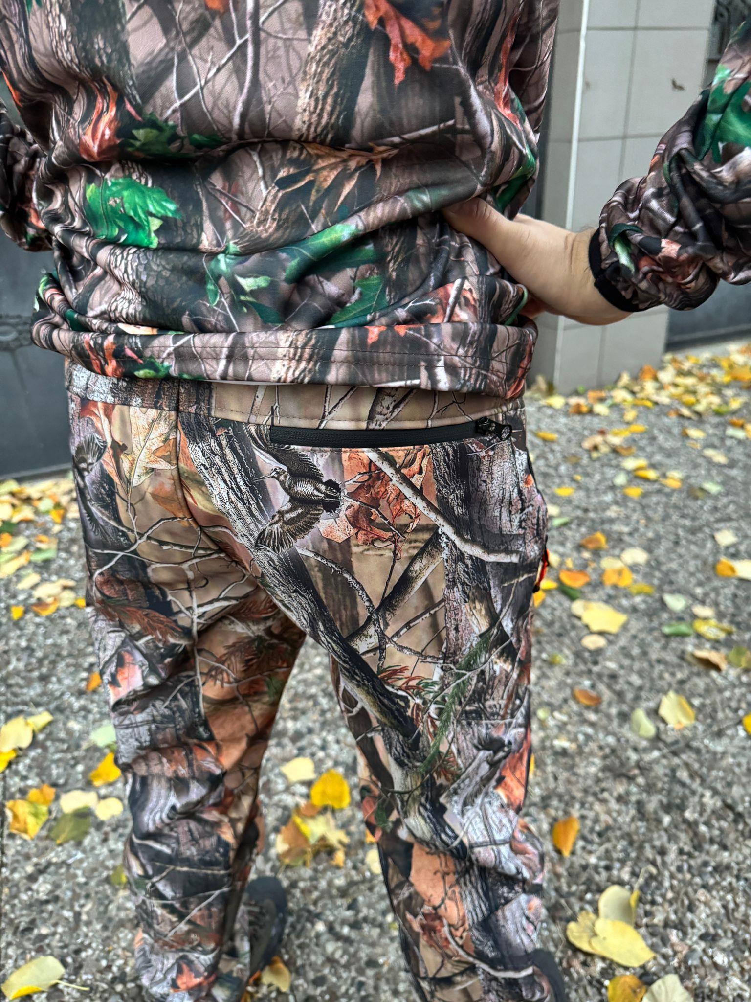 Kışlık Unisex Outdoor Avcılık Kamuflaj Orman Desenli Softshel Kar Su Rüzgar Geçirmez Pantolon