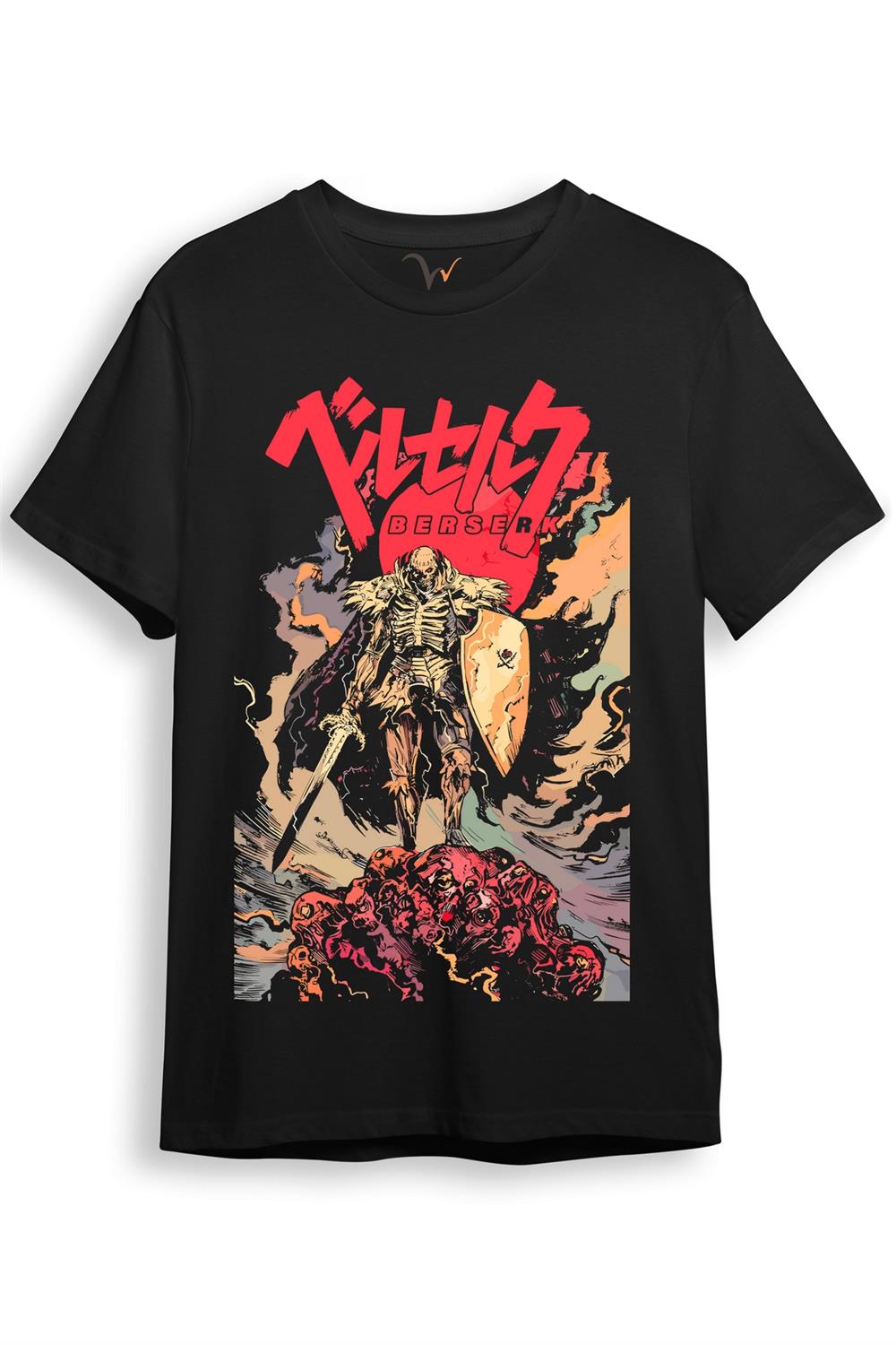 Streetwear Anime Manga Baskılı %100 Pamuk Regular Fit Genç Bisiklet Yaka T-Shirt - Siyah