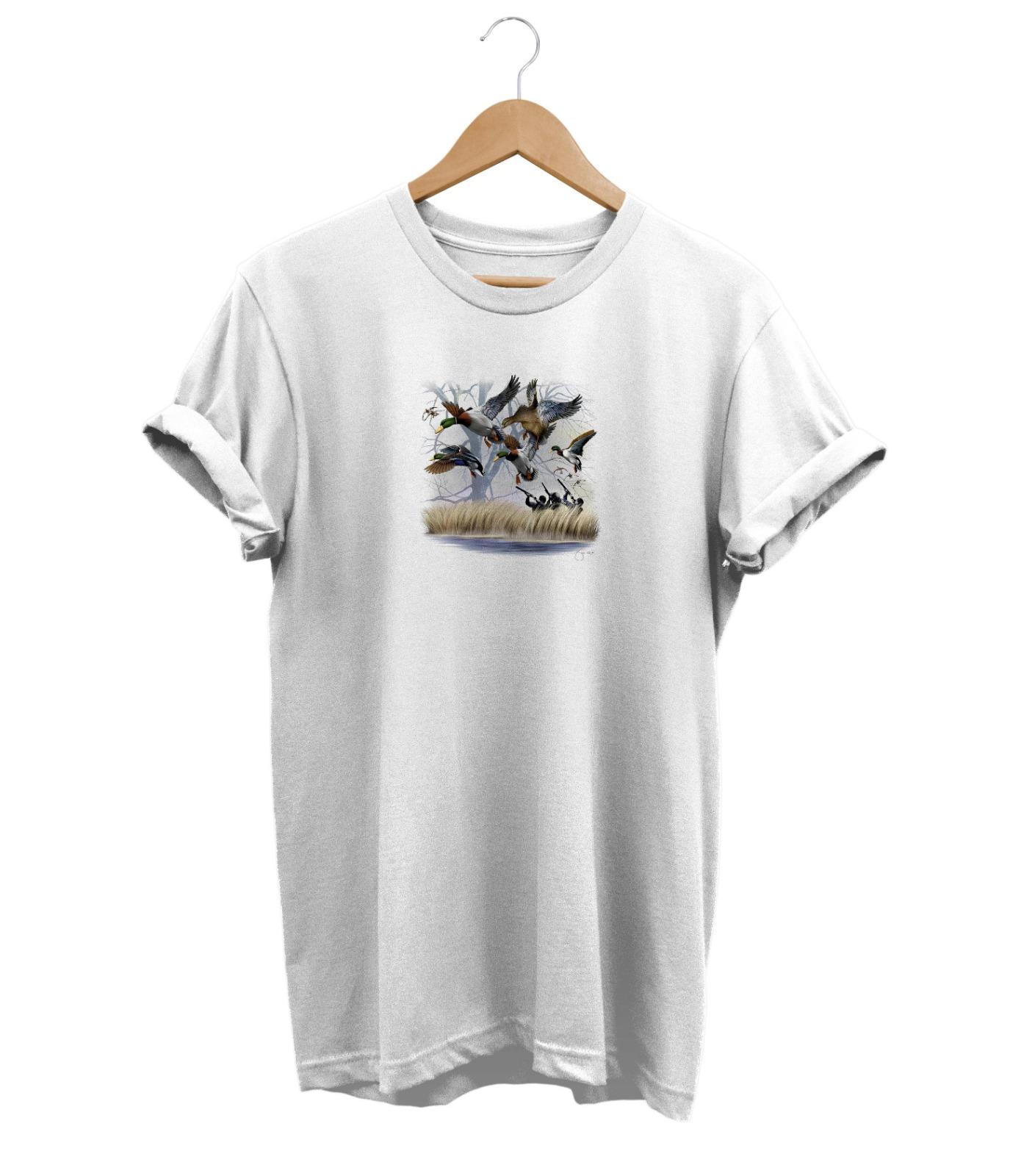 Widi Duck Hunting Baskılı T-Shirt Beyaz