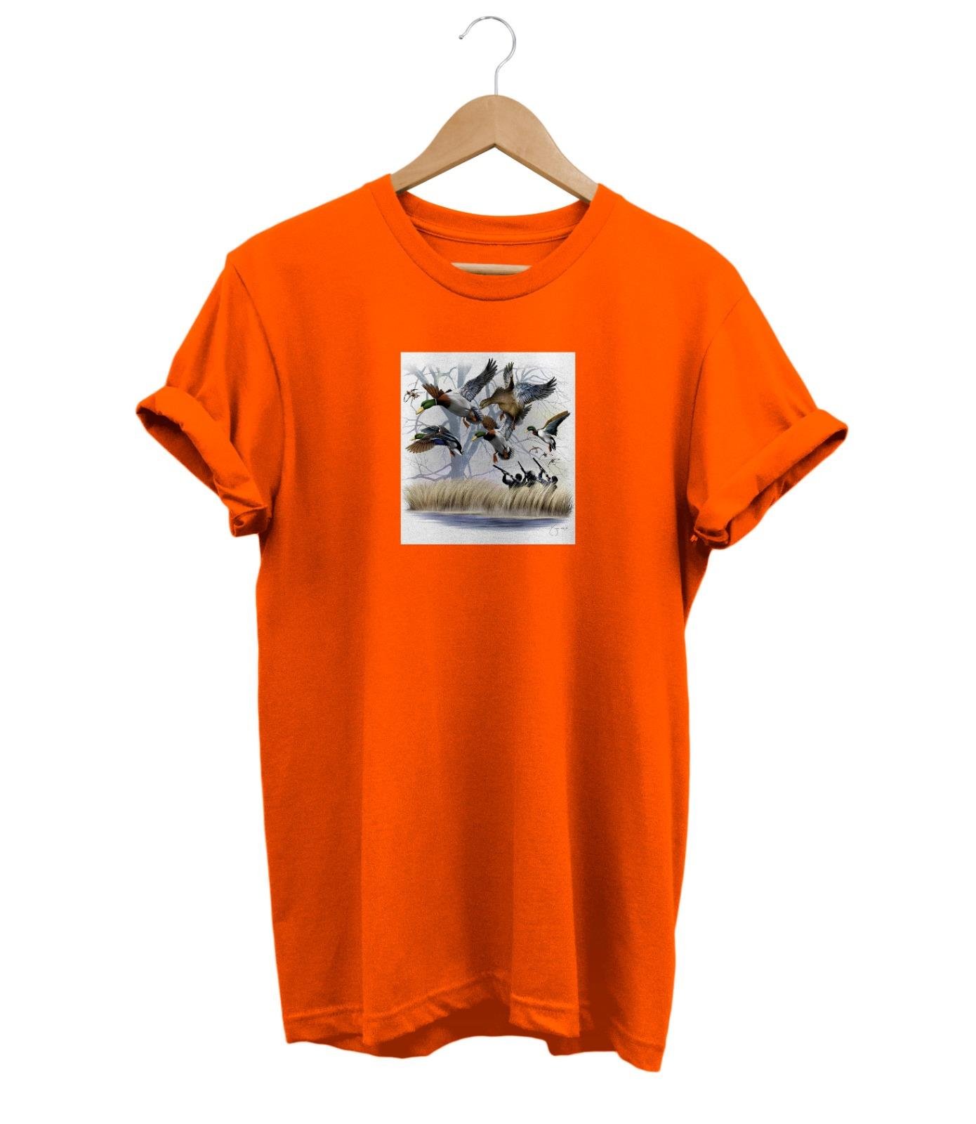 Widi Duck Hunting Baskılı T-Shirt Turuncu