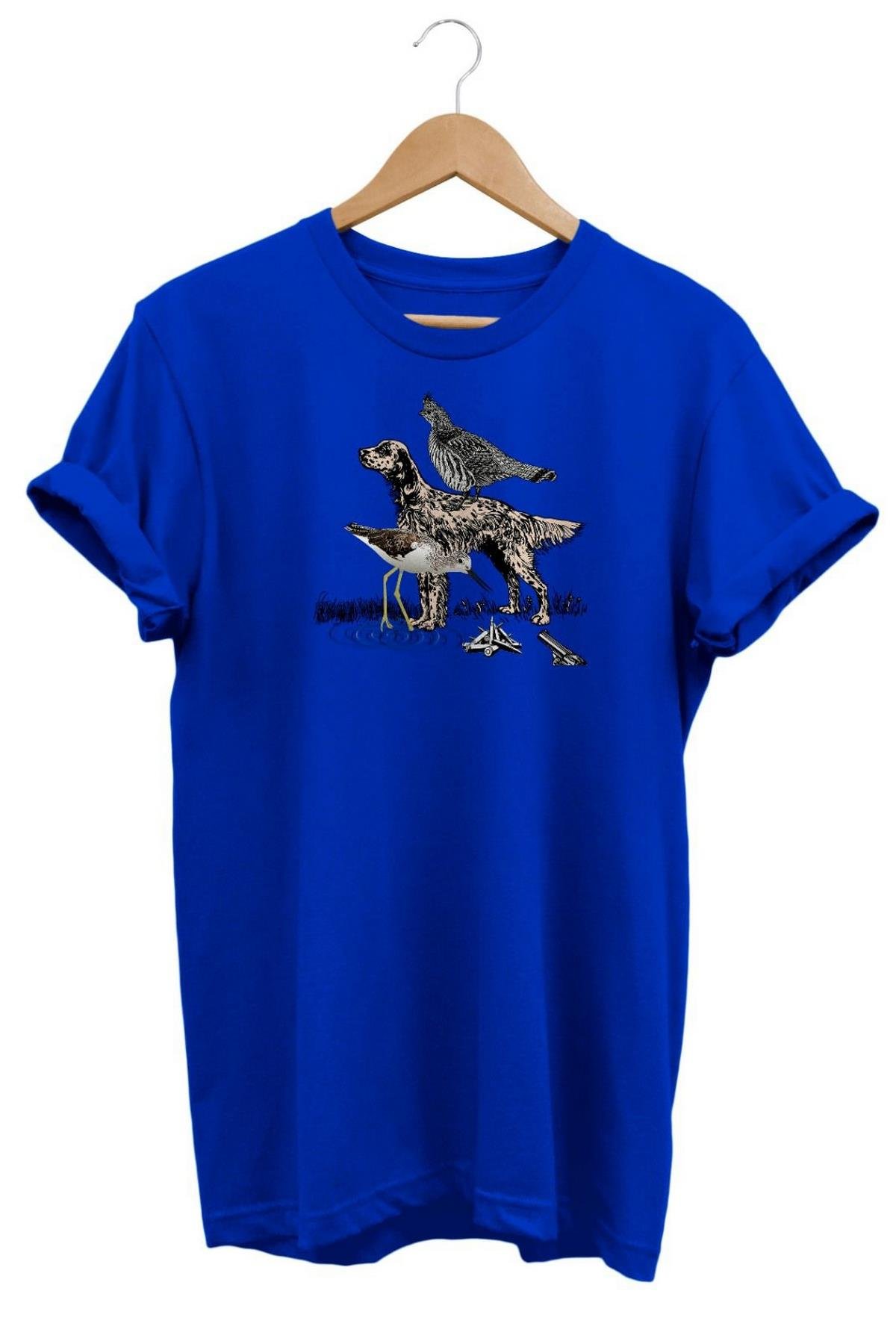 Widi Hunting Baskılı T-Shirt Mavi