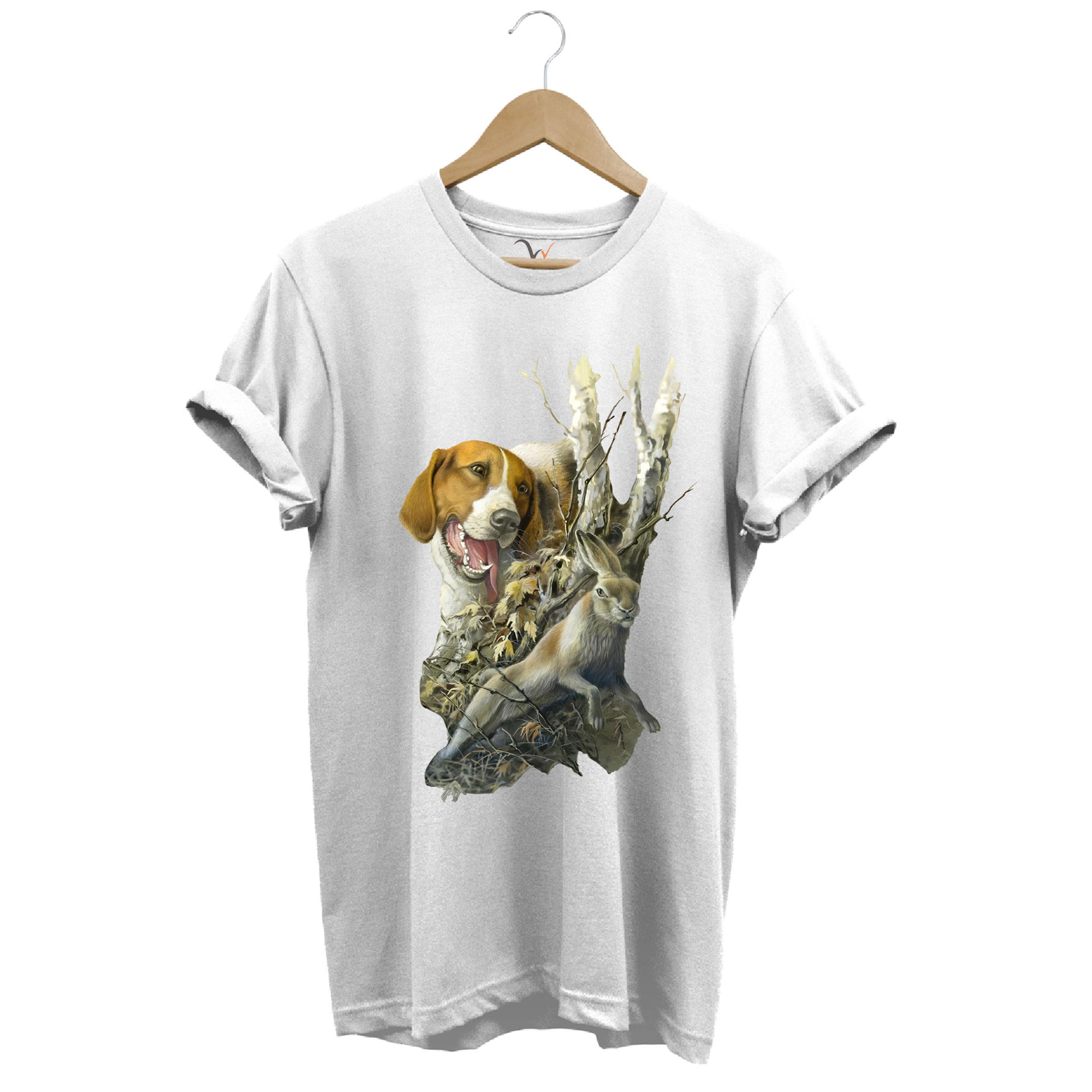 Widi Tavşan Desenli Halka Boyunlu Sülün T-Shirt Beyaz