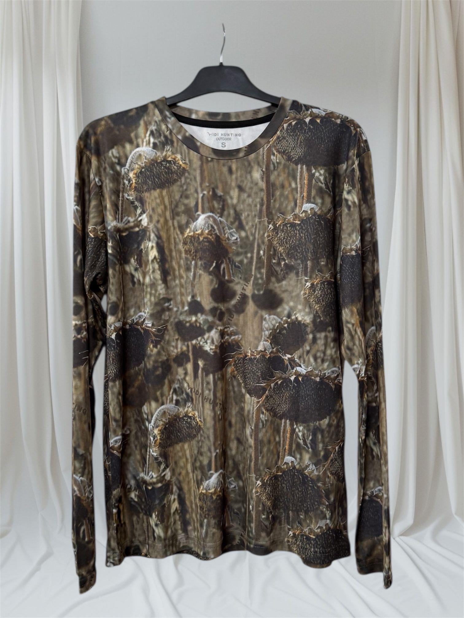 Yazlık Avcılık Ay Çiçek Baskılı Regular Fit Bisiklet Yaka Uzun Kol DRY TOUCH T-Shirt