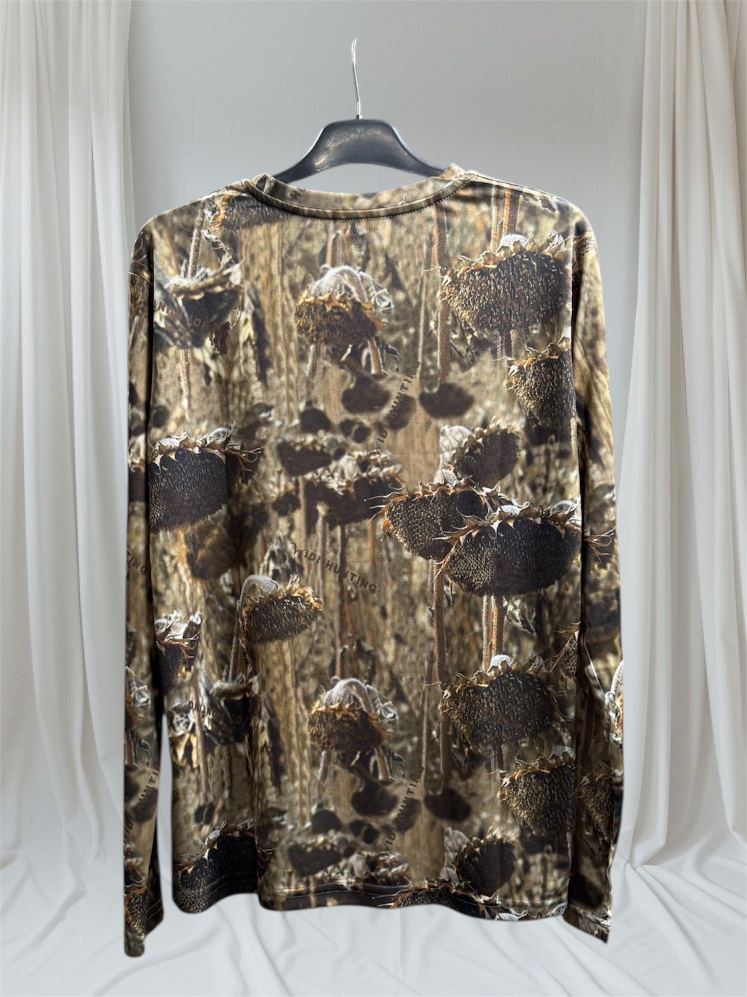 Yazlık Avcılık Ay Çiçek Baskılı Regular Fit Bisiklet Yaka Uzun Kol DRY TOUCH T-Shirt