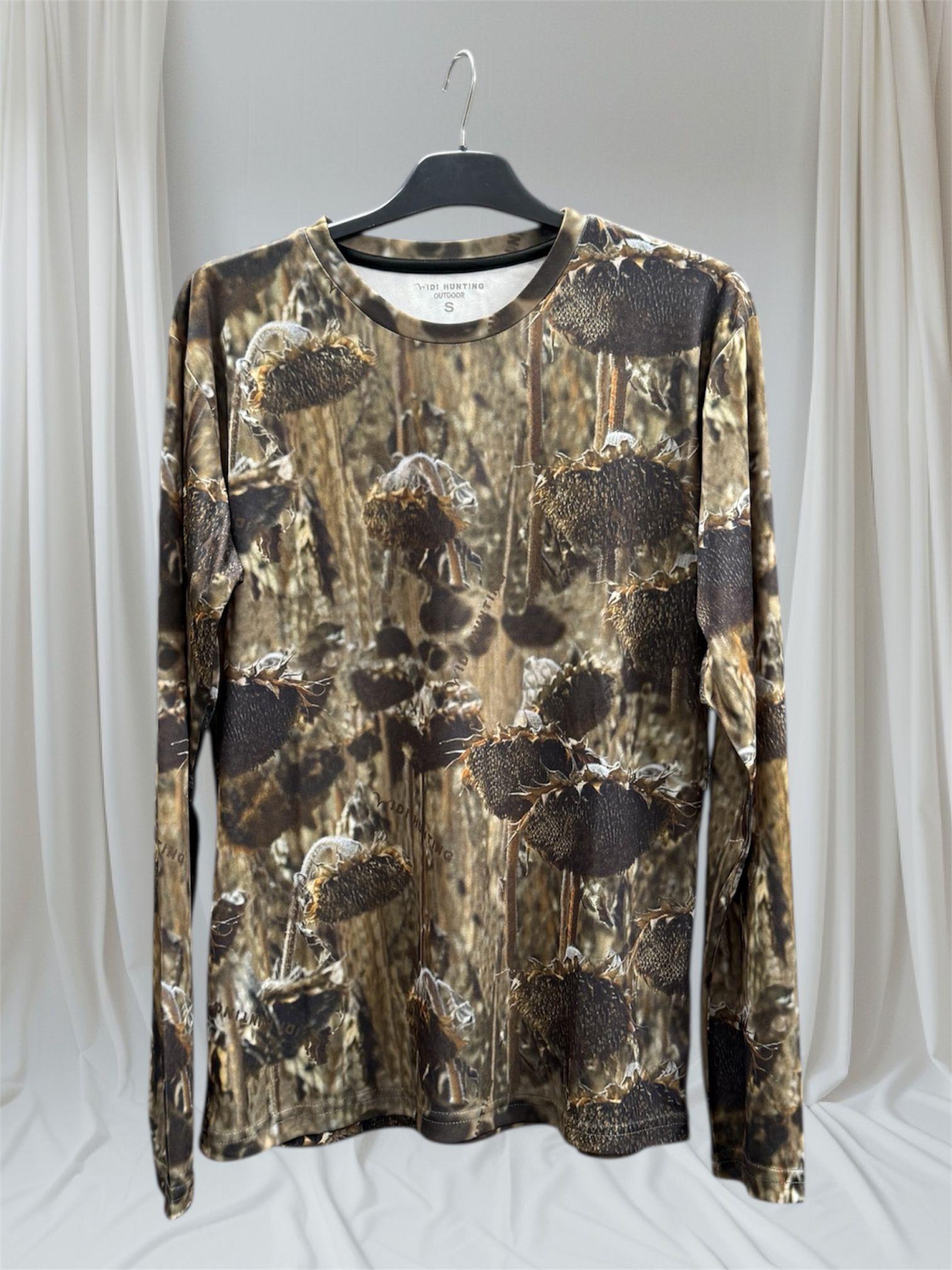 Yazlık Avcılık Ay Çiçek Baskılı Regular Fit Bisiklet Yaka Uzun Kol DRY TOUCH T-Shirt