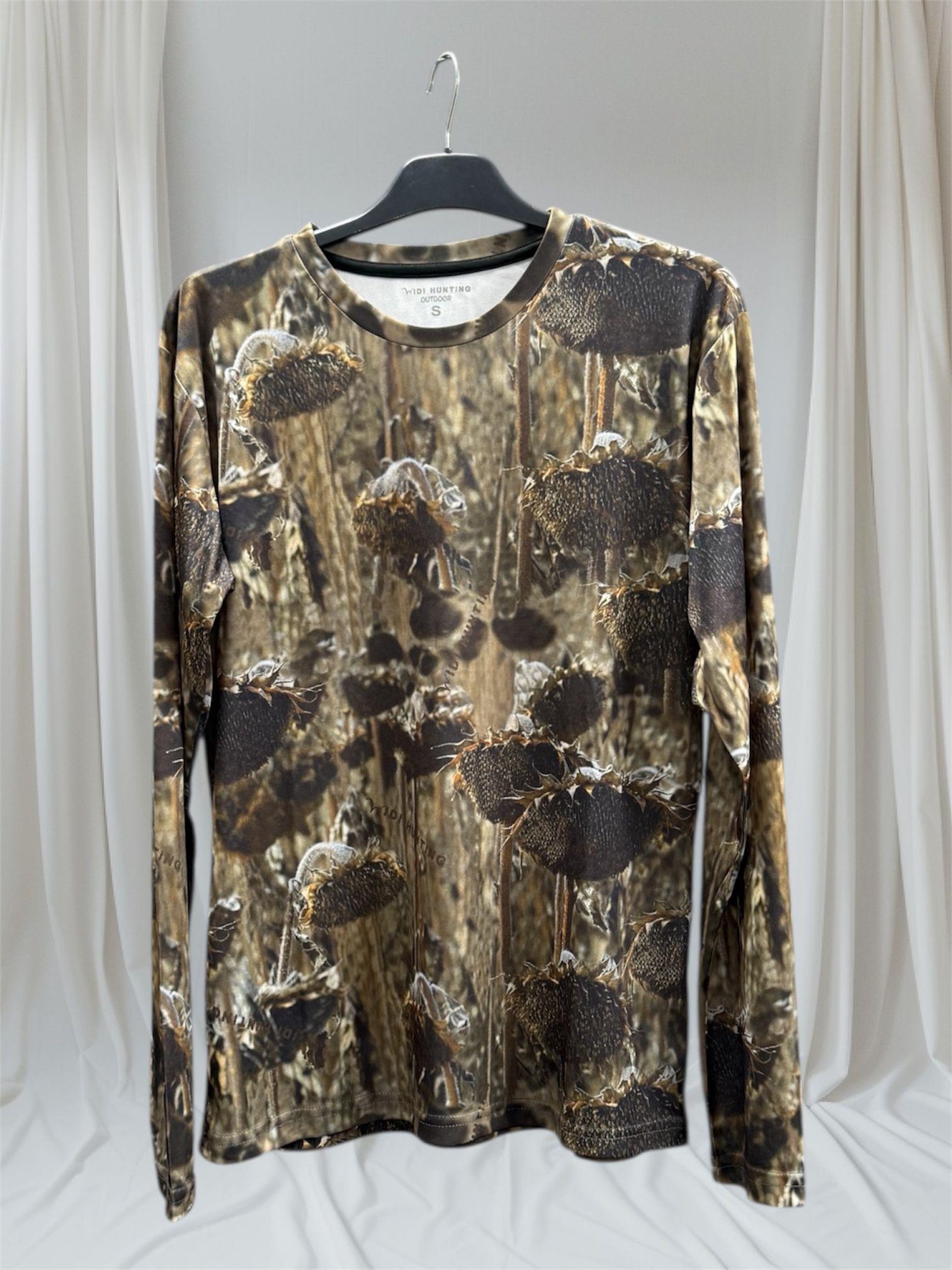 Yazlık Avcılık Ay Çiçek Baskılı Regular Fit Bisiklet Yaka Uzun Kol DRY TOUCH T-Shirt