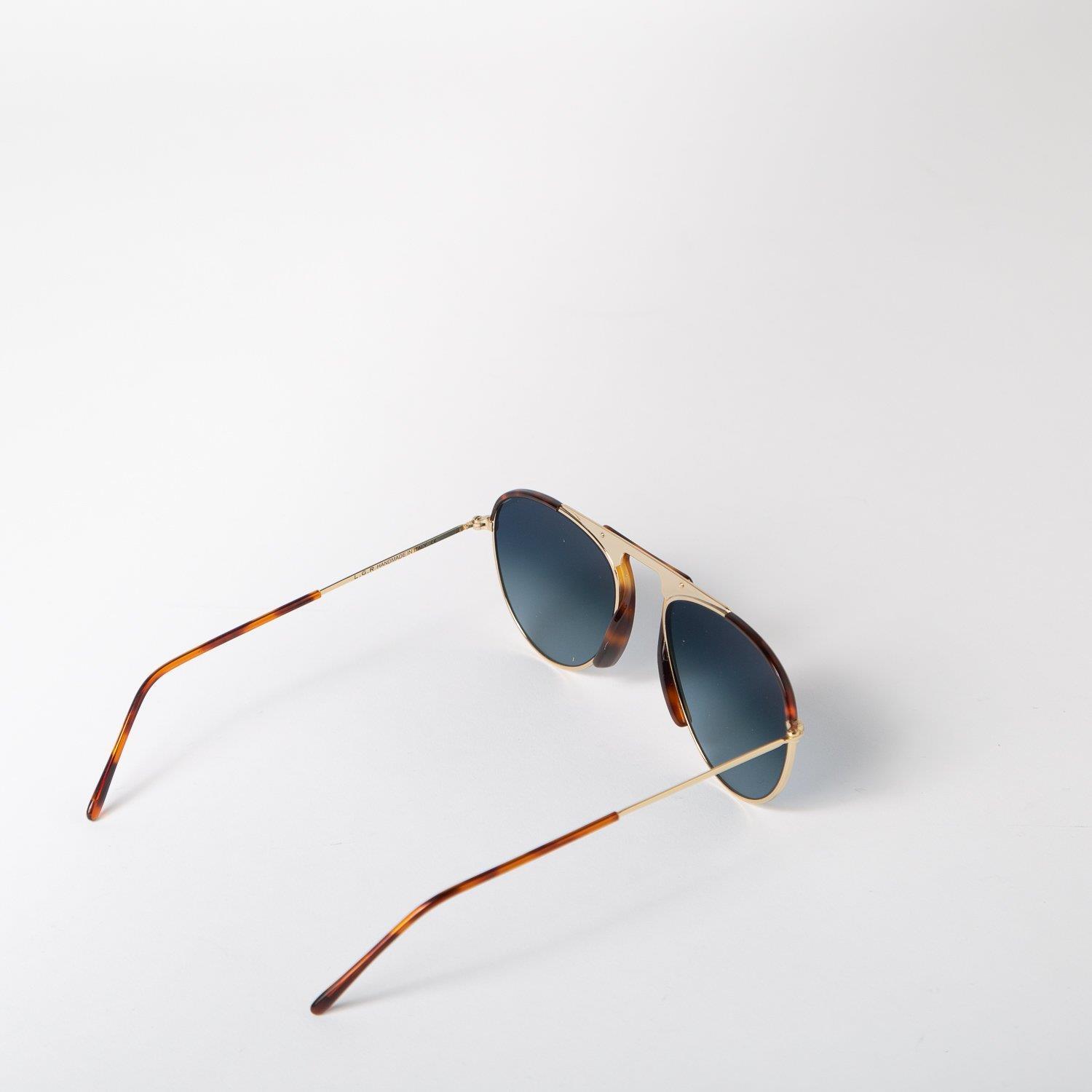 L.G.R Zeraf Gold / Havana Maculato 02 // Blue HD Unisex Güneş Gözlüğü