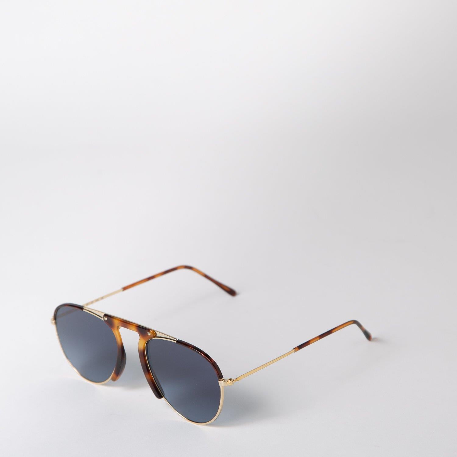 L.G.R Zeraf Gold / Havana Maculato 02 // Blue HD Unisex Güneş Gözlüğü