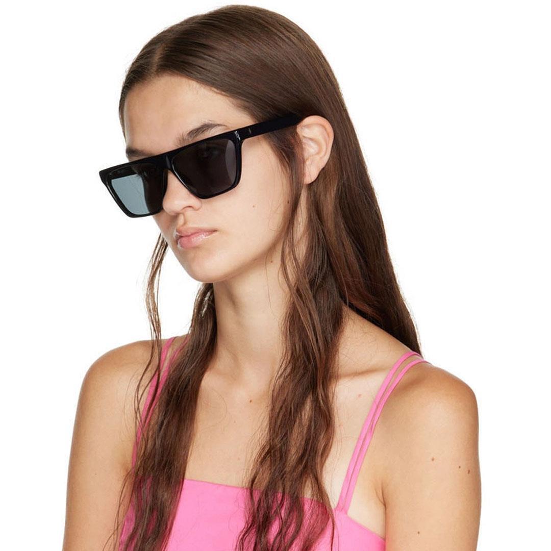 LINDA FARROW ATTICO ERIN SUN Black/Yellow Gold - Grey Lenses