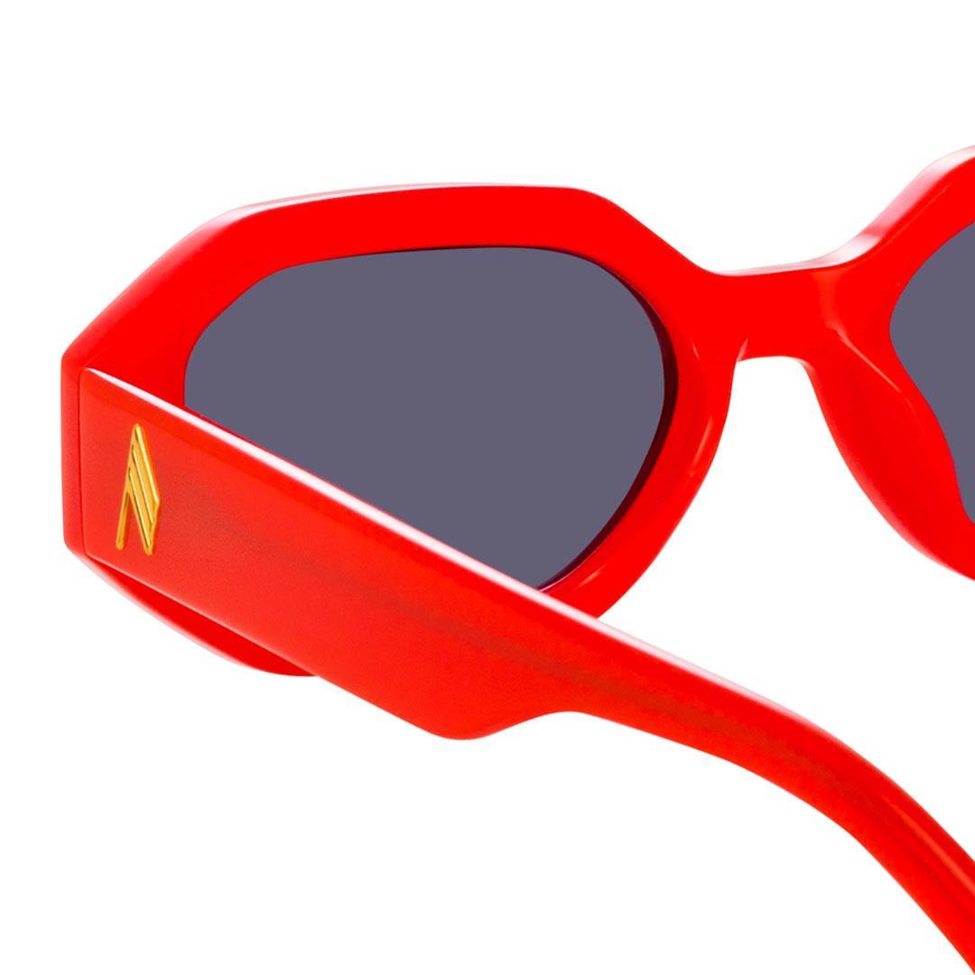 LINDA FARROW ATTICO IRENE SUN Red/Yellow Gold - Dark Blue Lens