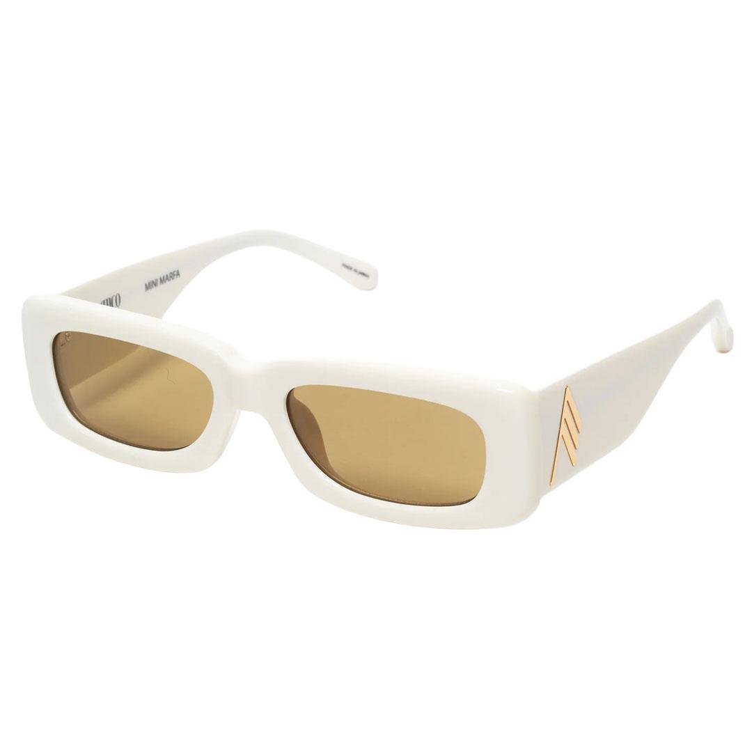 LINDA FARROW ATTICO MINI MARFA SUN White/Yellow Gold - Brown Lens