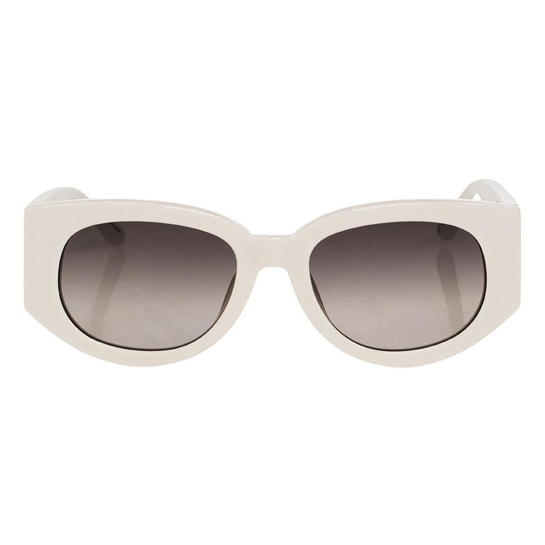 LINDA FARROW DEBBIE SUN White/Light Gold - Grey Grad Lens