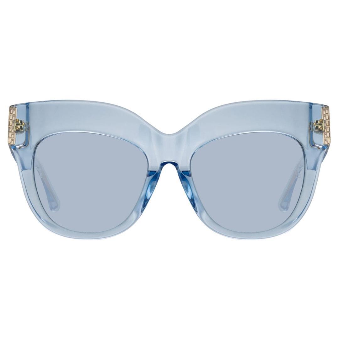 LINDA FARROW DUNAWAY SUN Blue/Yellow Gold - Solid Blue