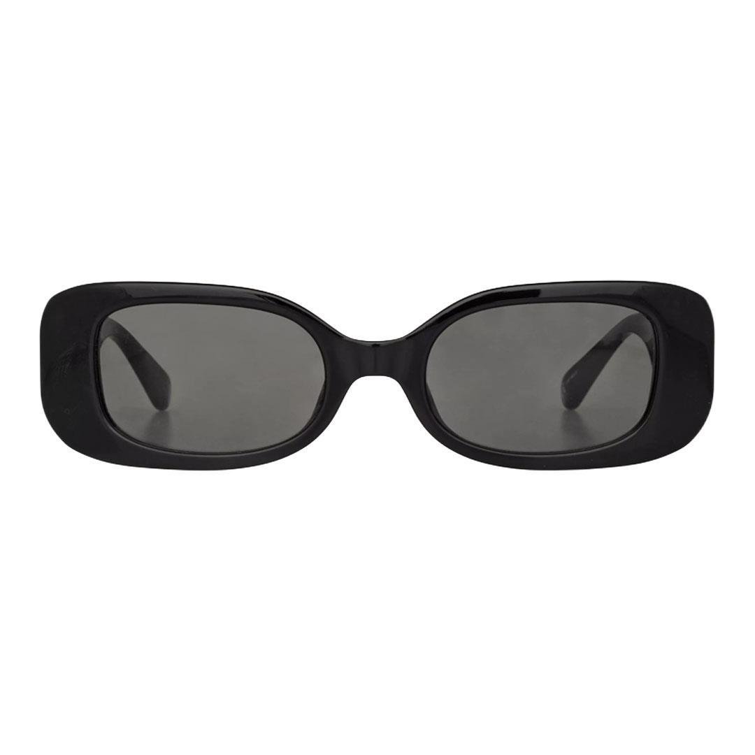 LINDA FARROW LOLA SUN Black/Yellow Gold - Solid Grey Lense