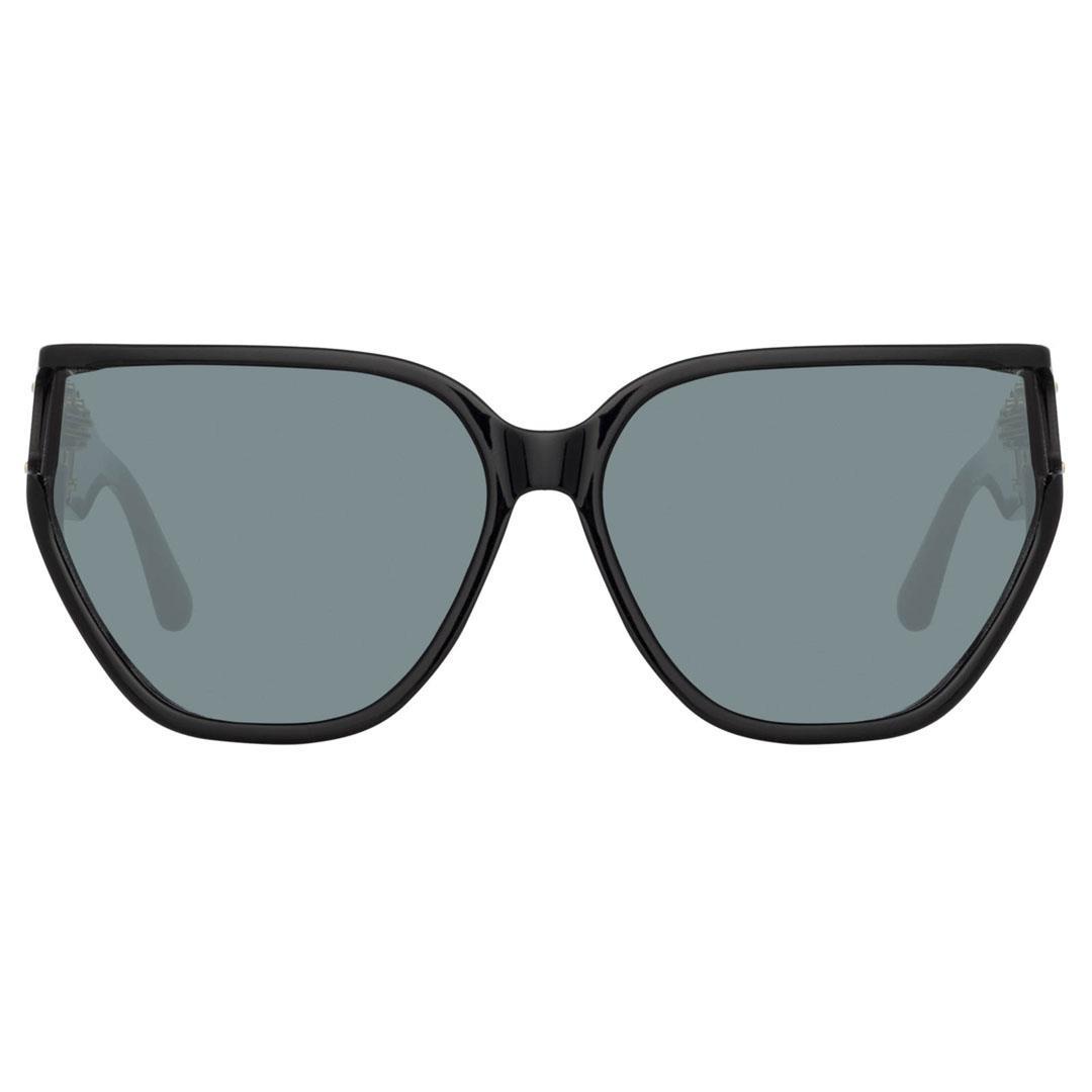 LINDA FARROW SABINE SUN Black/Yellow Gold - Grey Lens