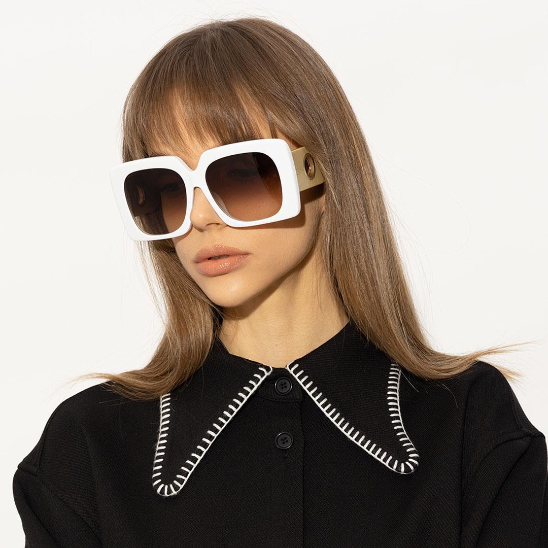 LINDA FARROW SIERRA SUN White/Taupe/Light Gold - Mocha Grad