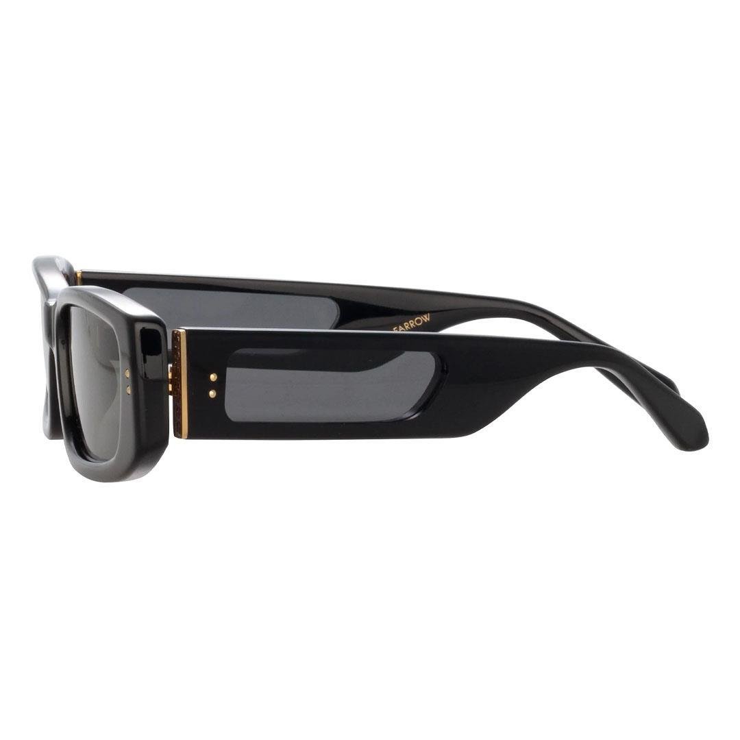 LINDA FARROW TALITA SUN Black/Yellow Gold - Grey Lens
