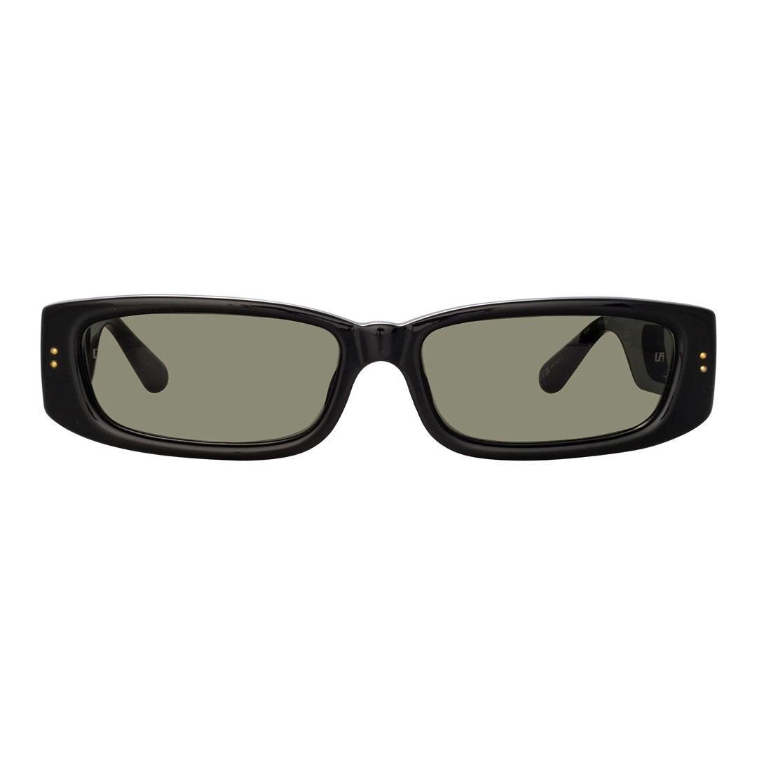 LINDA FARROW TALITA SUN Black/Yellow Gold - Grey Lens