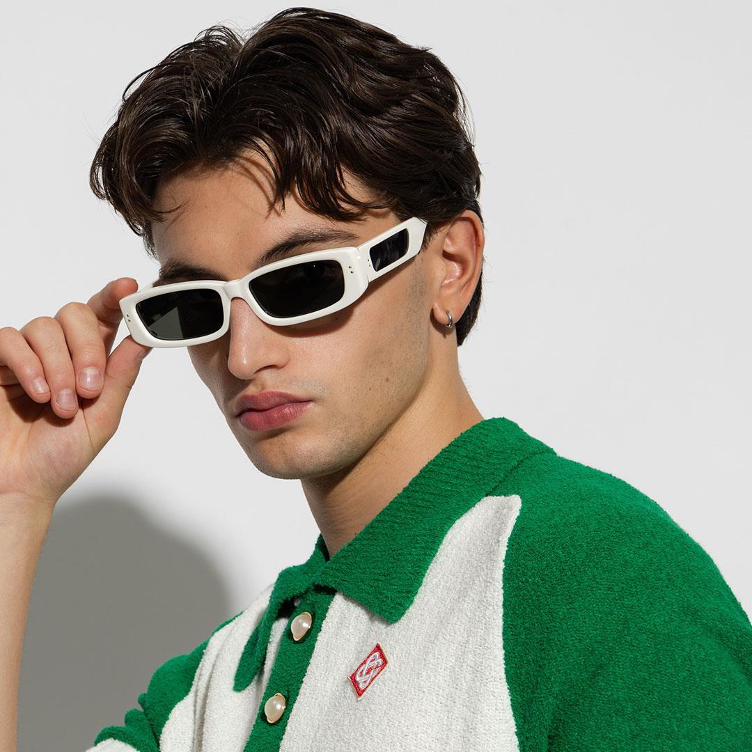 LINDA FARROW TALITA SUN White/Light Gold - Grey Lens