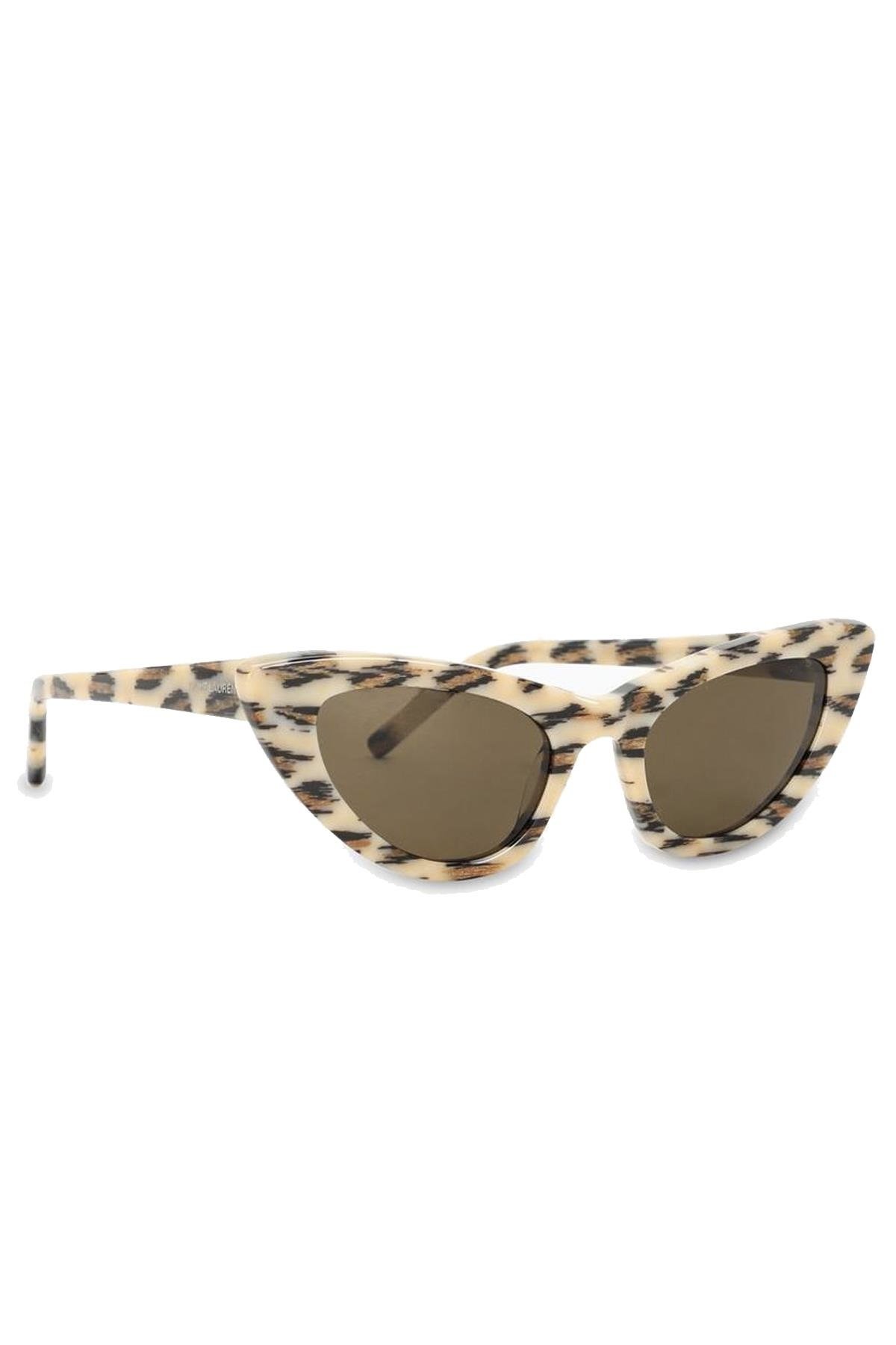 Saint Laurent Lily Leopard Print Cat Eye Kadın Güneş Gözlüğü