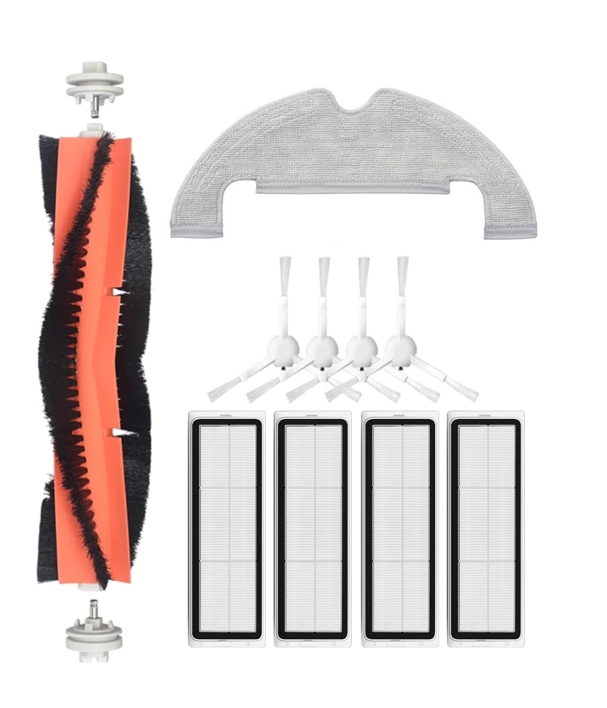 Dreame Bot D10 Plus Uyumlu Yedek Fırça Filtre Mop Seti-10 Parça