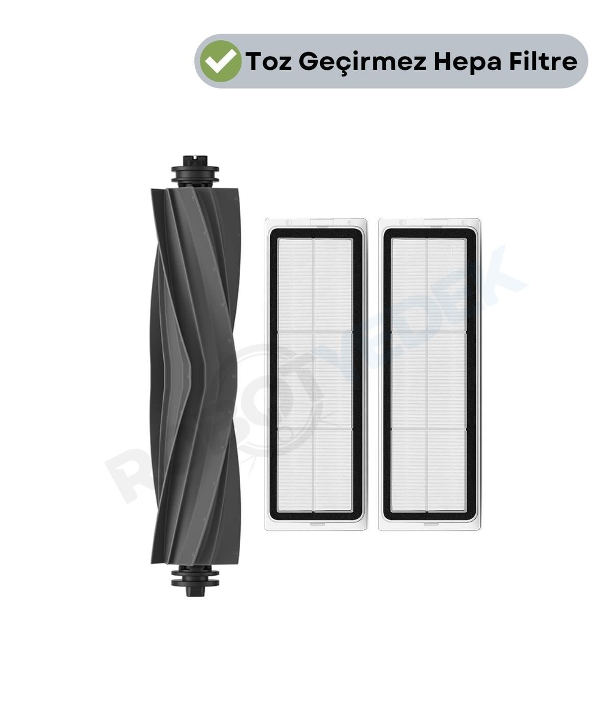 Dreame D10 Plus Gen 2 (RLL42SDA) Uyumlu Yedek Kauçuk Ana Fırça ve Hepa Filtre-3 Parça