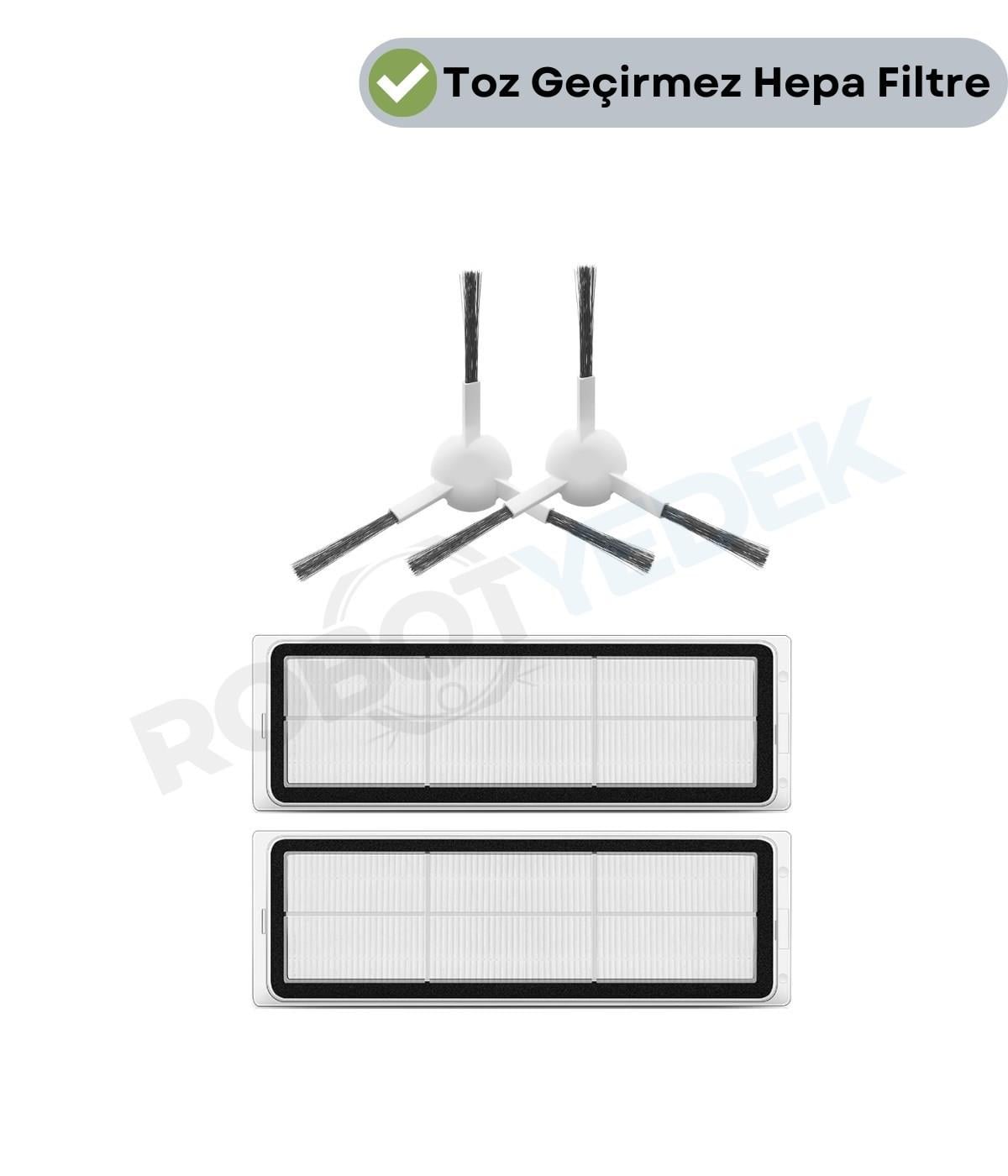 Dreame D10 Plus Gen 2 (RLL42SDA) Uyumlu Yedek Hepa Filtre ve Yan Fırça-4 Parça