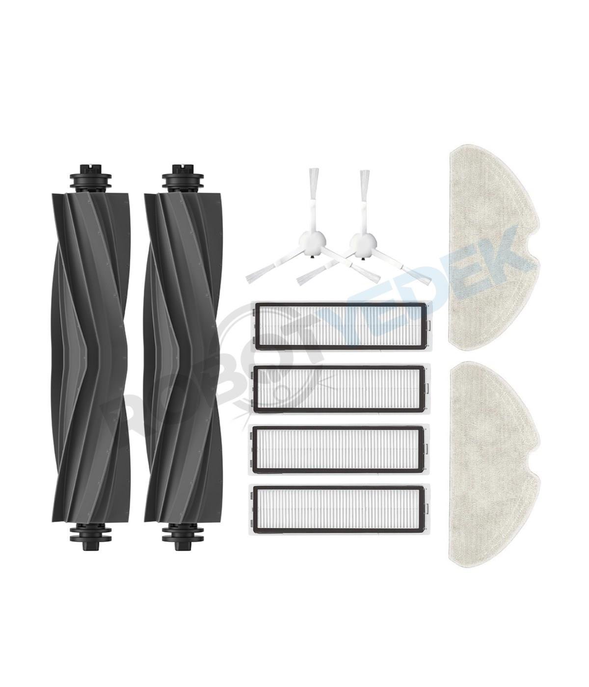 Dreame D10S D10S Pro Uyumlu Yedek Silikon Fırça Hepa Filtre Beyaz Yan Fırça Mop Seti-10 Parça