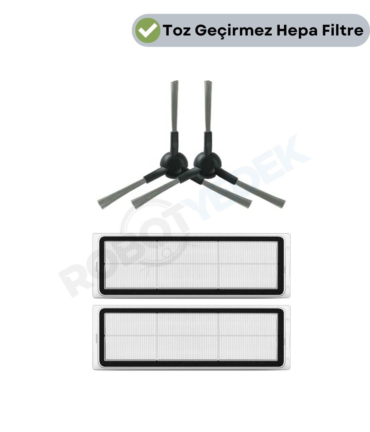 Dreame D10S Plus (RLS6AD) Uyumlu Yedek Hepa Filtre ve Yan Fırça-4 Parça