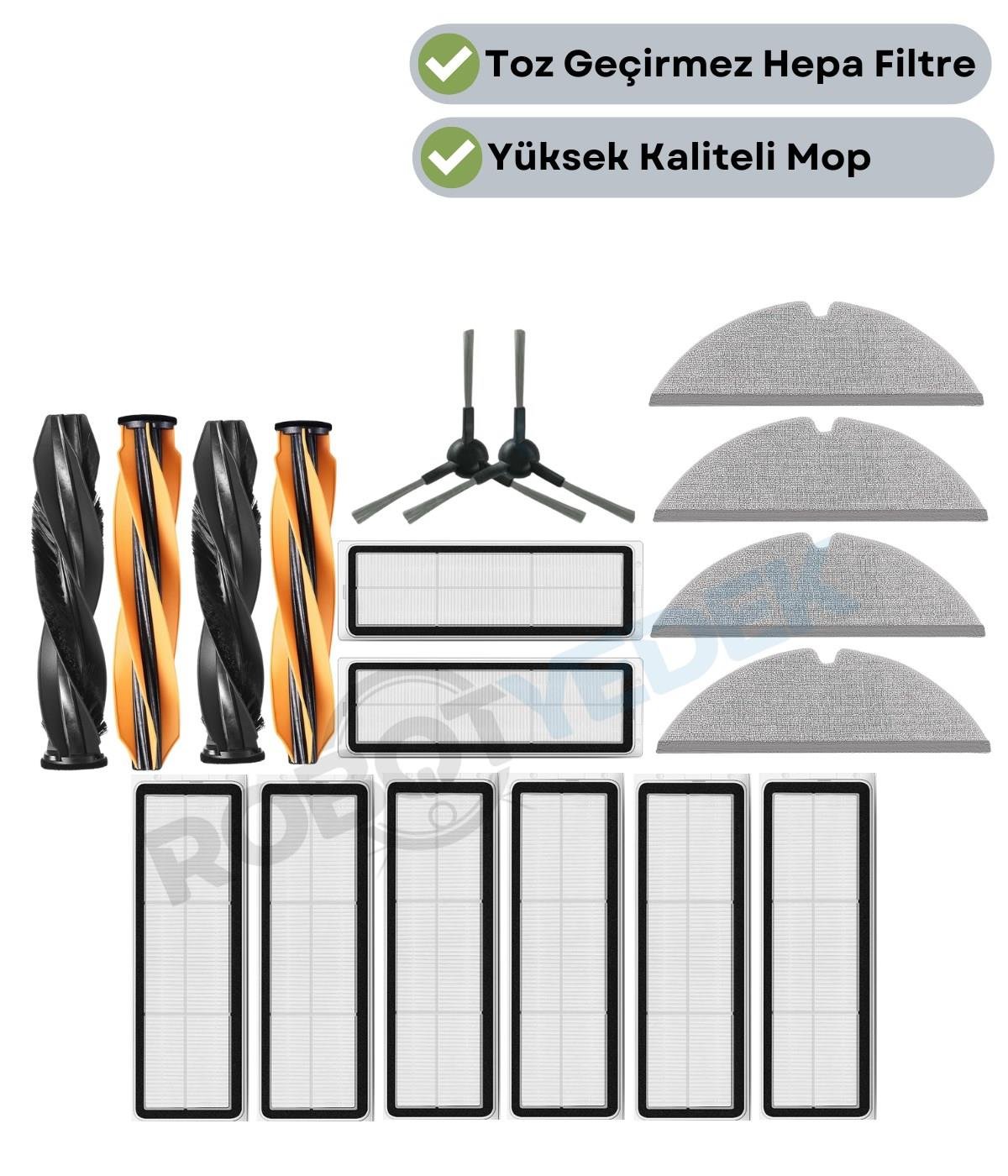 Dreame D20 (ULTRA DEĞİL) RLD35GA Ana Fırça Hepa Filtre Mop Seti-16 Parça