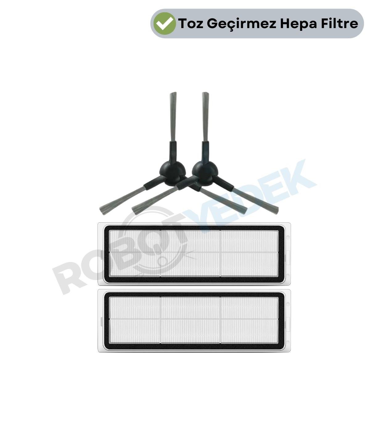 Dreame D20 (ULTRA DEĞİL) RLD35GA Hepa Filtre ve Yan Fırça-4 Parça
