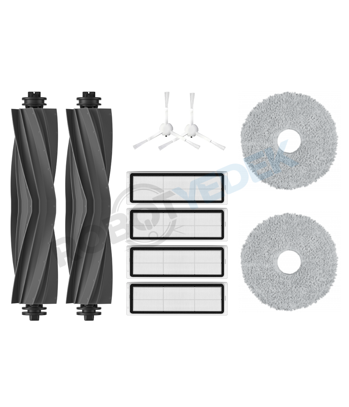 Dreame L10 Ultra Uyumlu Yedek Kauçuk Fırça Hepa Filtre Mop Seti-12 Parça