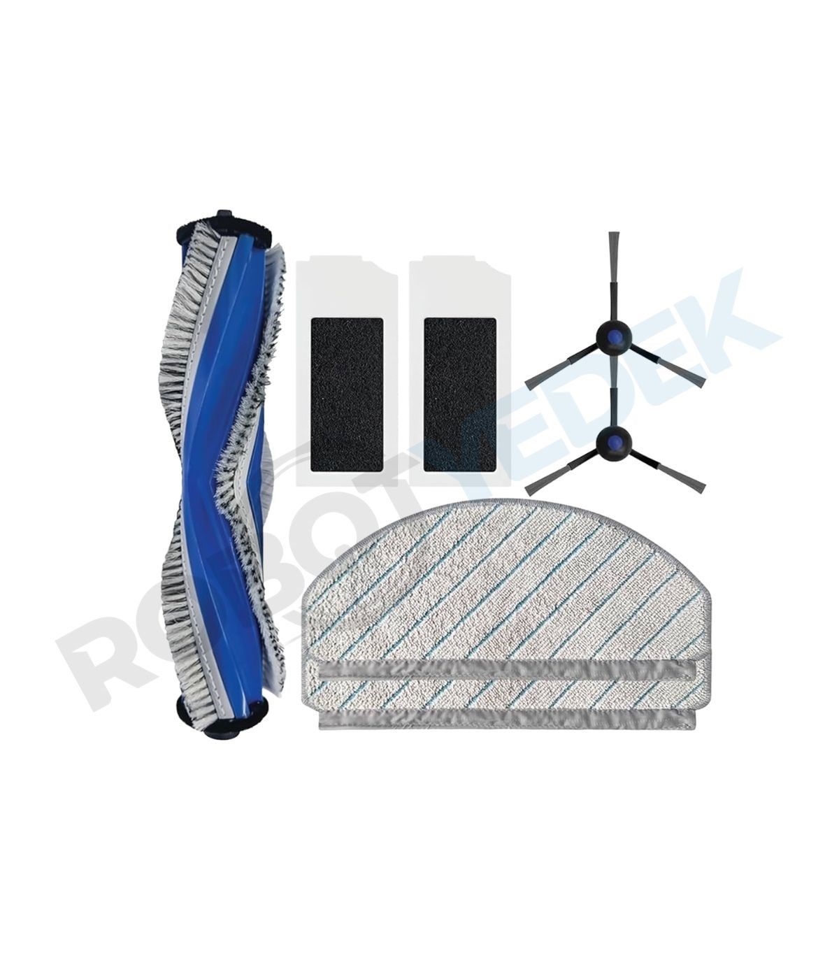 Ecovacs N20 Pro Uyumlu Yenileme Seti - Ana Fırça, Hepa Filtre, Yan Fırça Mop Bez-7 Parça 
