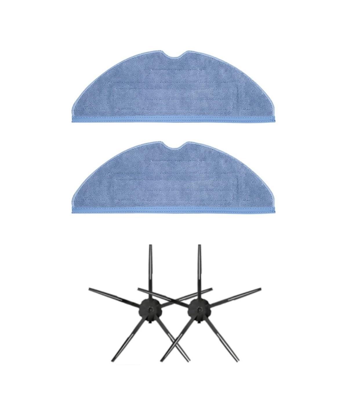 Roborock G10 Uyumlu Yedek Mop ve Yan Fırça-4 Parça