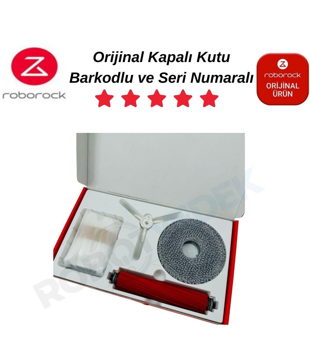 Roborock Q Revo Pro Orijinal Set- Ana Fırça Hepa Filtre Yan Fırça Mop Bez-4 Parça