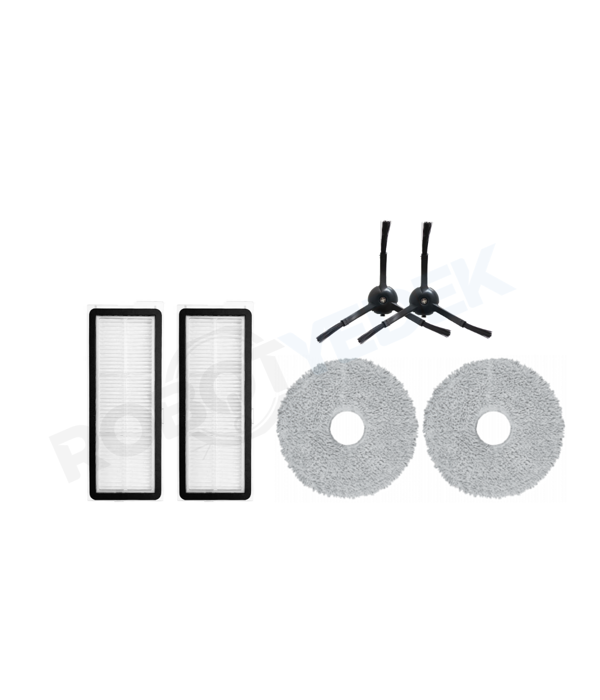 Roborock Q Revo Pro Siyah Uyumlu Hepa Filtre Yan Fırça Mop-6 Parça