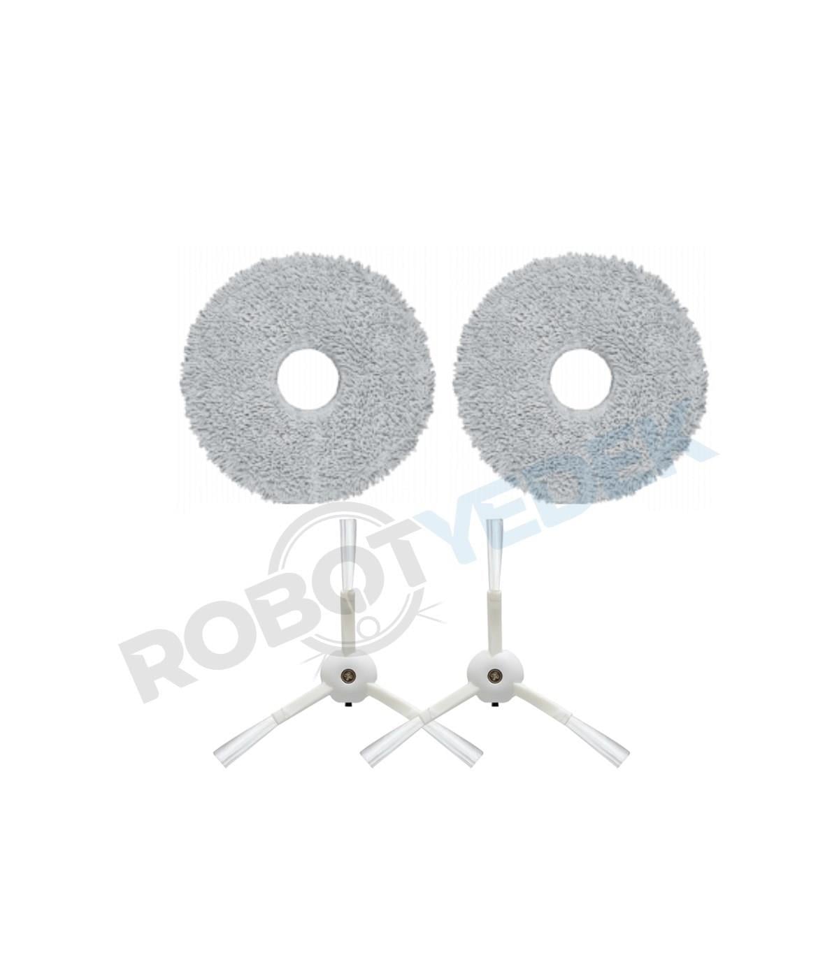 Roborock Q Revo Slim Uyumlu Mop ve Beyaz Yan Fırça-4 Parça