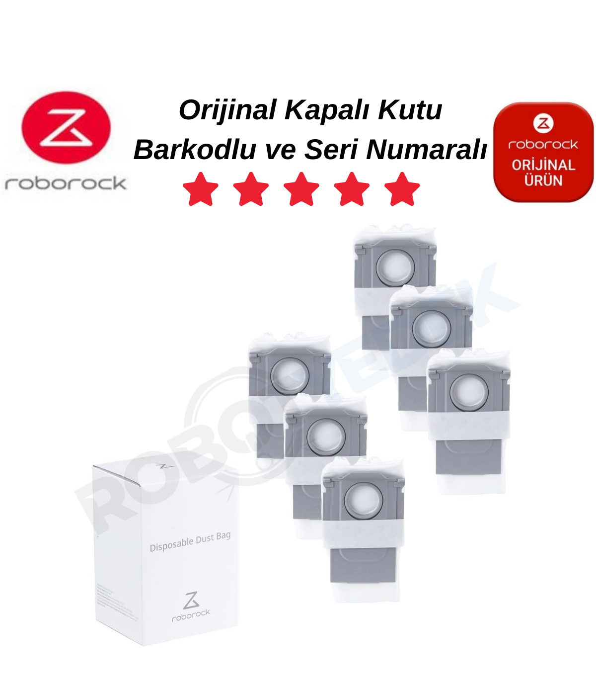 Roborock Q5 Pro Plus Orijinal 3 Adet Toz Torbası