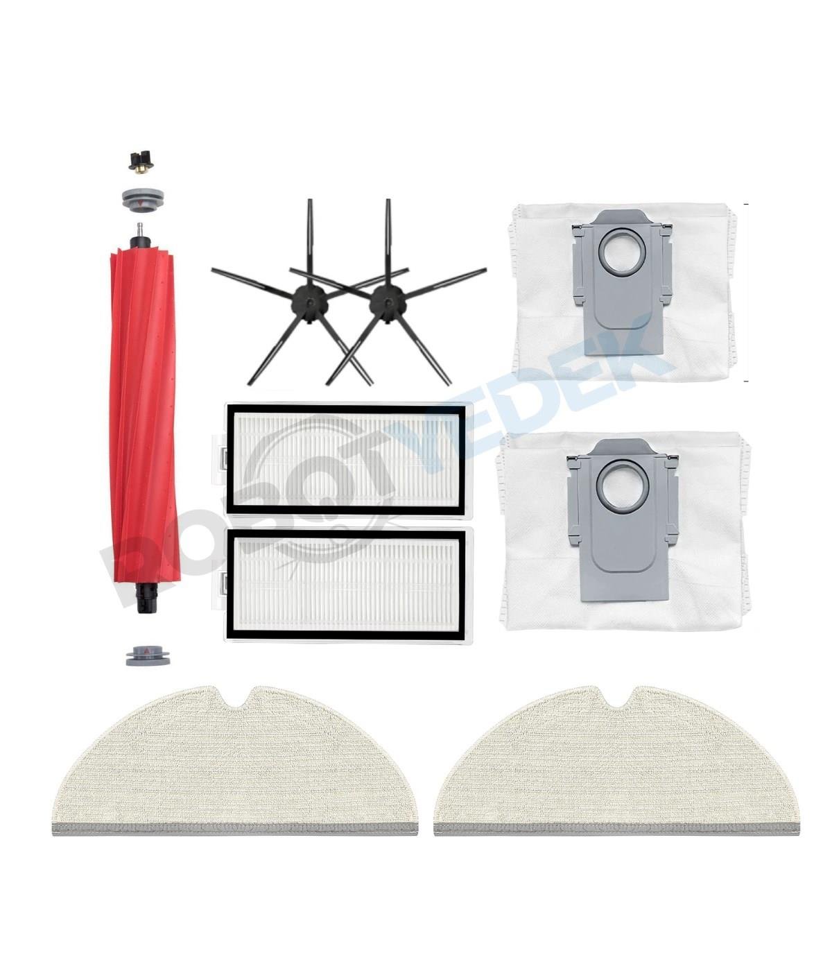 Roborock Q7 Max Plus Siyah Uyumlu Fırça Hepa Filtre Mop Toz Torba Seti-9 Parça