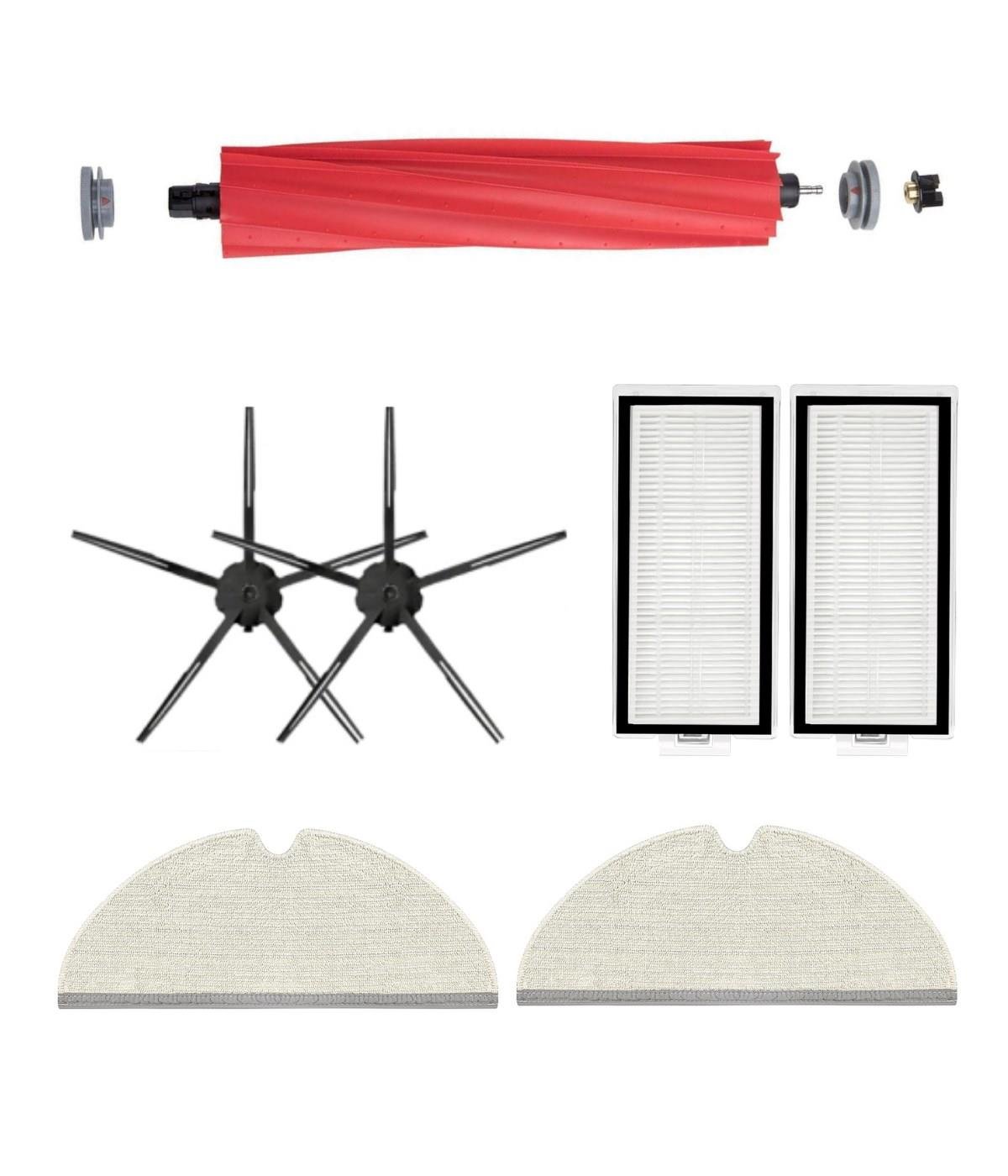 Roborock Q7 Max, Q7 Max Plus Siyah Uyumlu Yedek Fırça Hepa Filtre Mop Seti-7 Parça