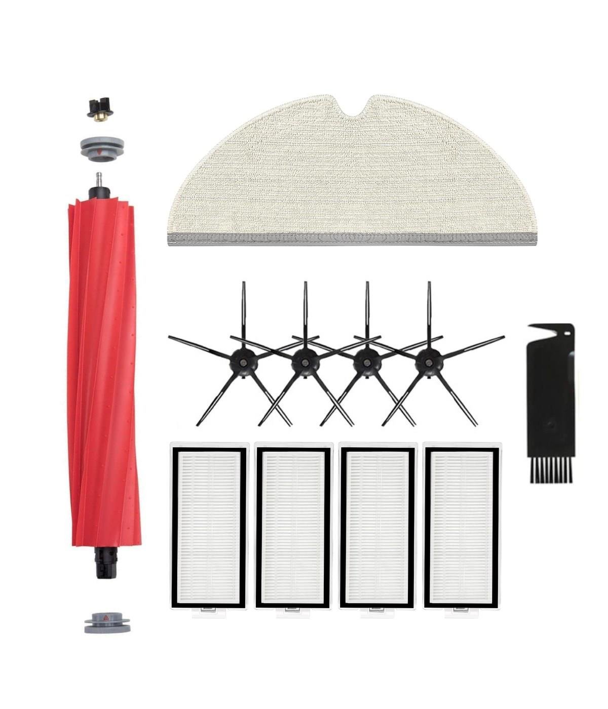 Roborock Q7 Max, Q7 Max Plus Siyah Uyumlu Yedek Fırça Hepa Filtre Mop Seti-11 Parça