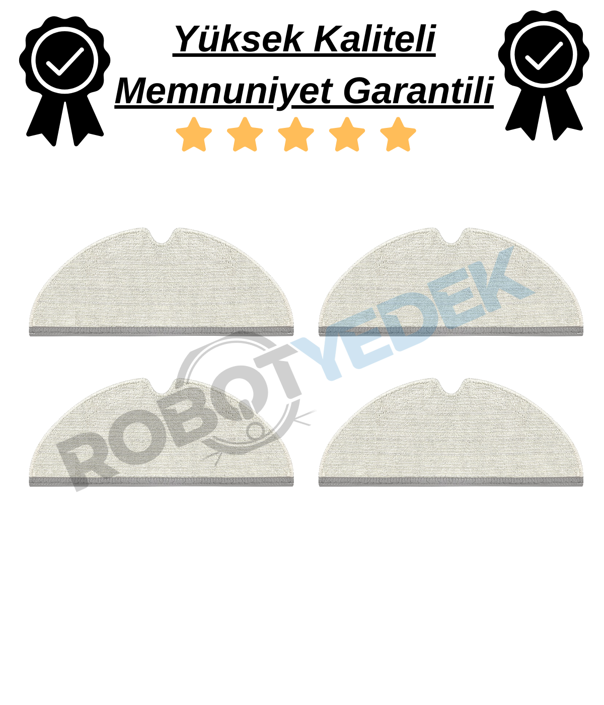 Roborock Q7 Max Uyumlu 4 Adet Mop Fiber Paspas