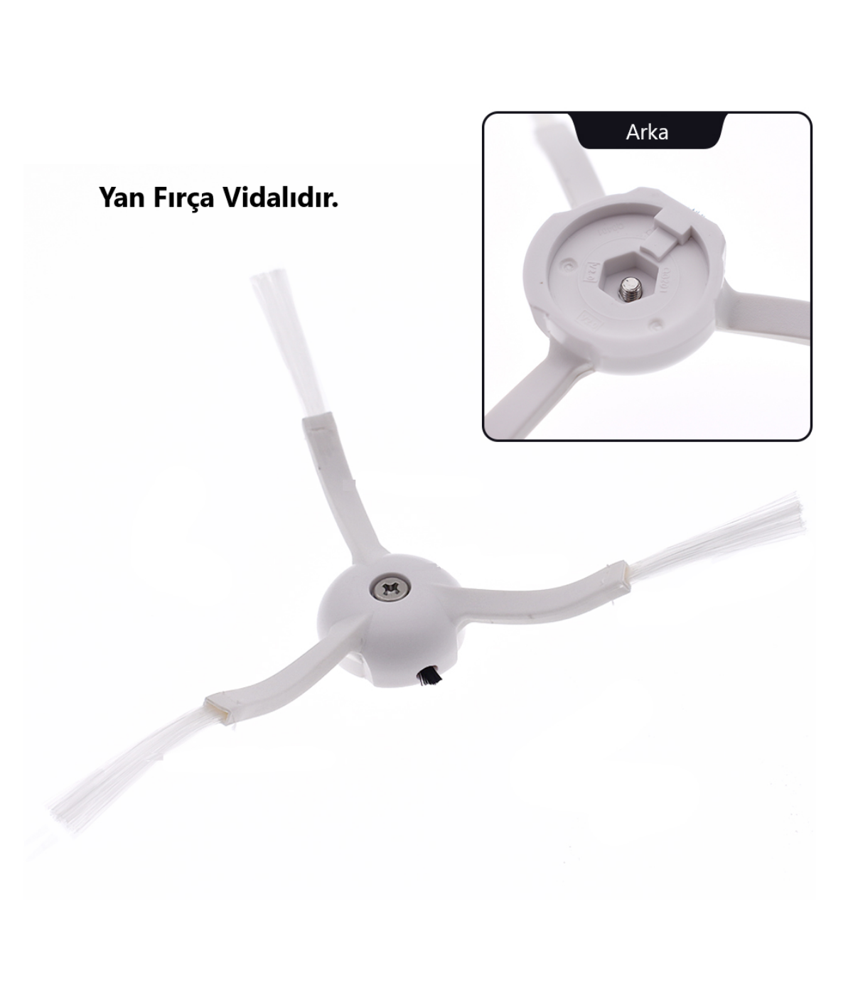 Roborock Q8 Max, Q8 Max Plus Beyaz Uyumlu Yedek Ana Fırça ve Yan Fırça-3 Parça
