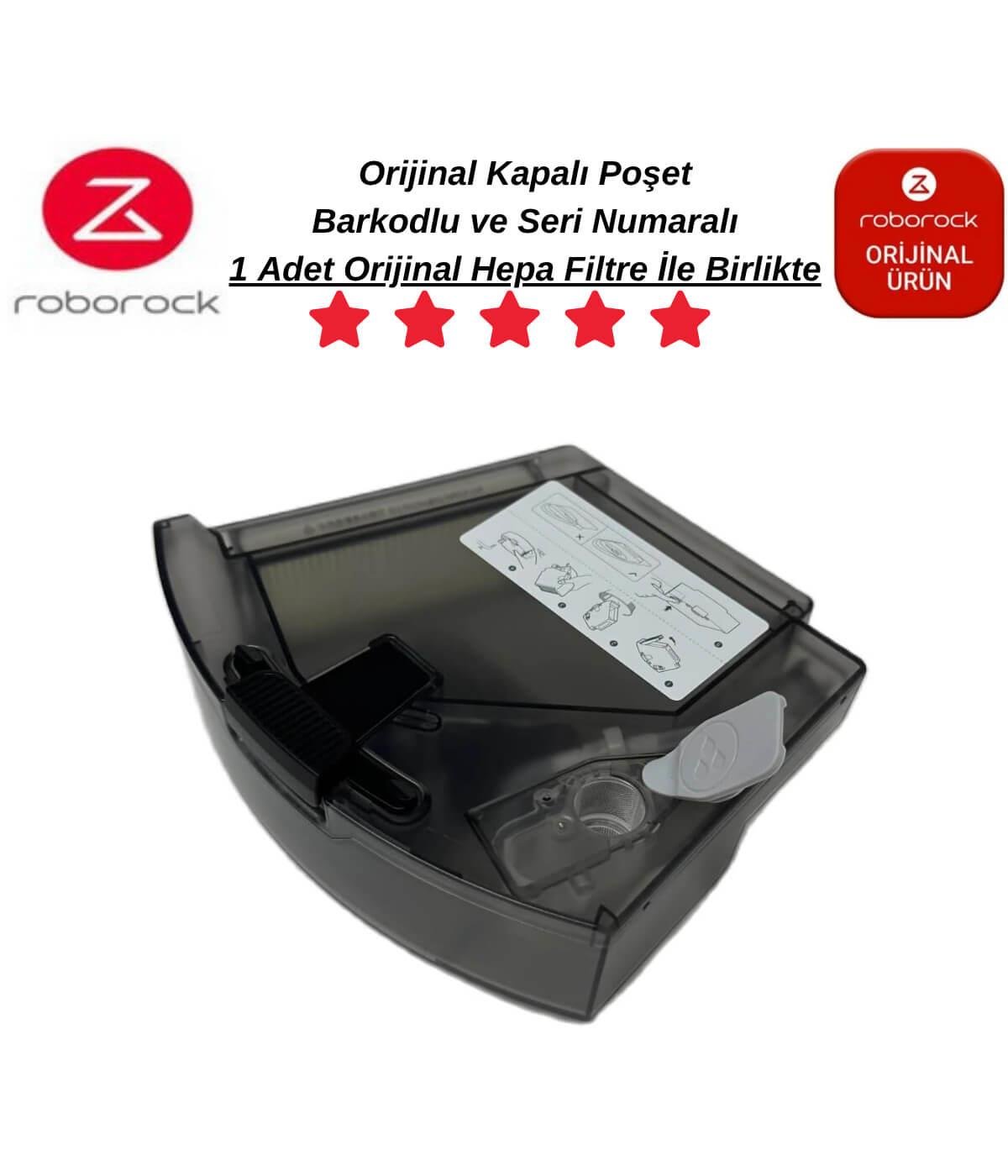 Roborock Q8 Max Q8 Max Plus Orijinal Su Tankı ve Toz Haznesi Siyah Renk