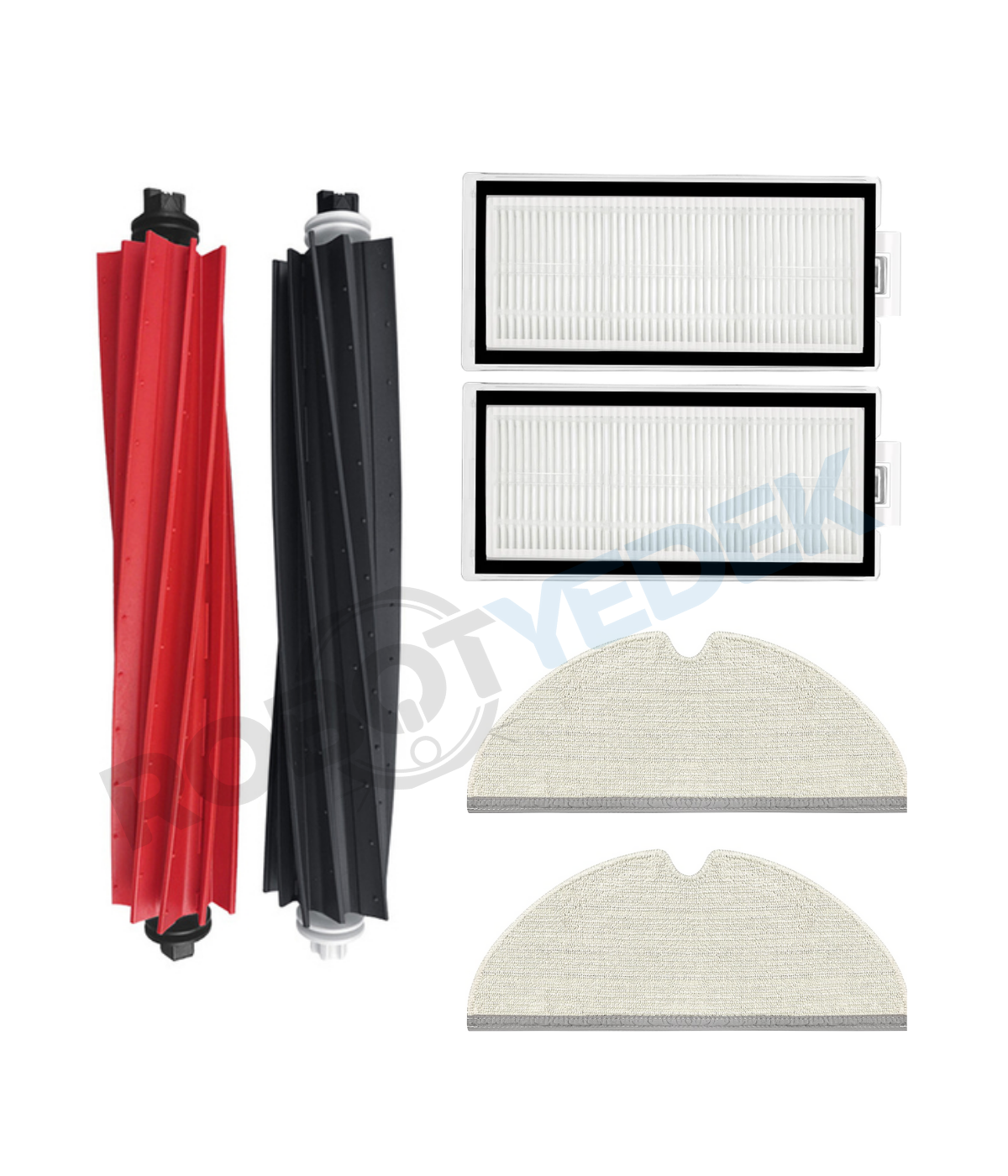 Roborock Q8 Max, Q8 Max Plus Uyumlu Yedek Fırça Hepa Filtre Mop Seti-6 Parça